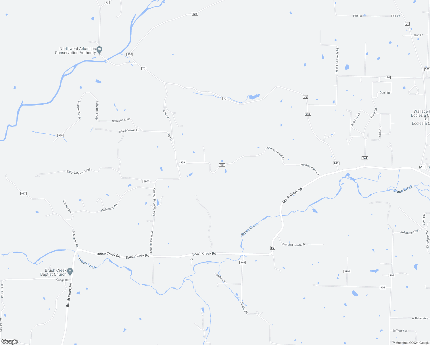 map of restaurants, bars, coffee shops, grocery stores, and more near 12562 Kenneth Price Road in Springdale