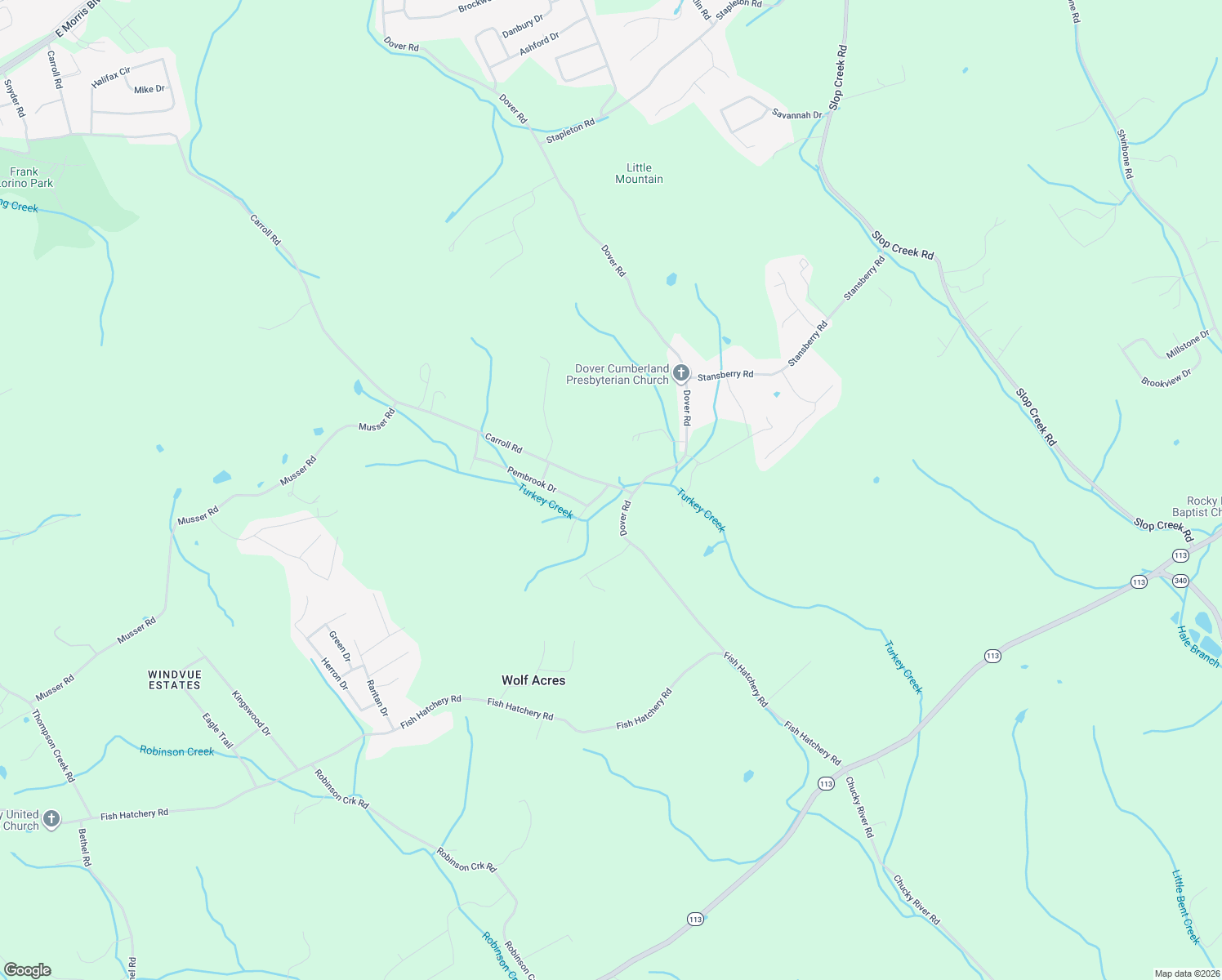 map of restaurants, bars, coffee shops, grocery stores, and more near 1928 Carroll Road in Morristown