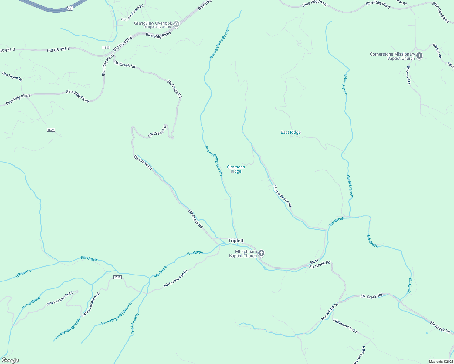 map of restaurants, bars, coffee shops, grocery stores, and more near 542 Simmons Road in Watauga County