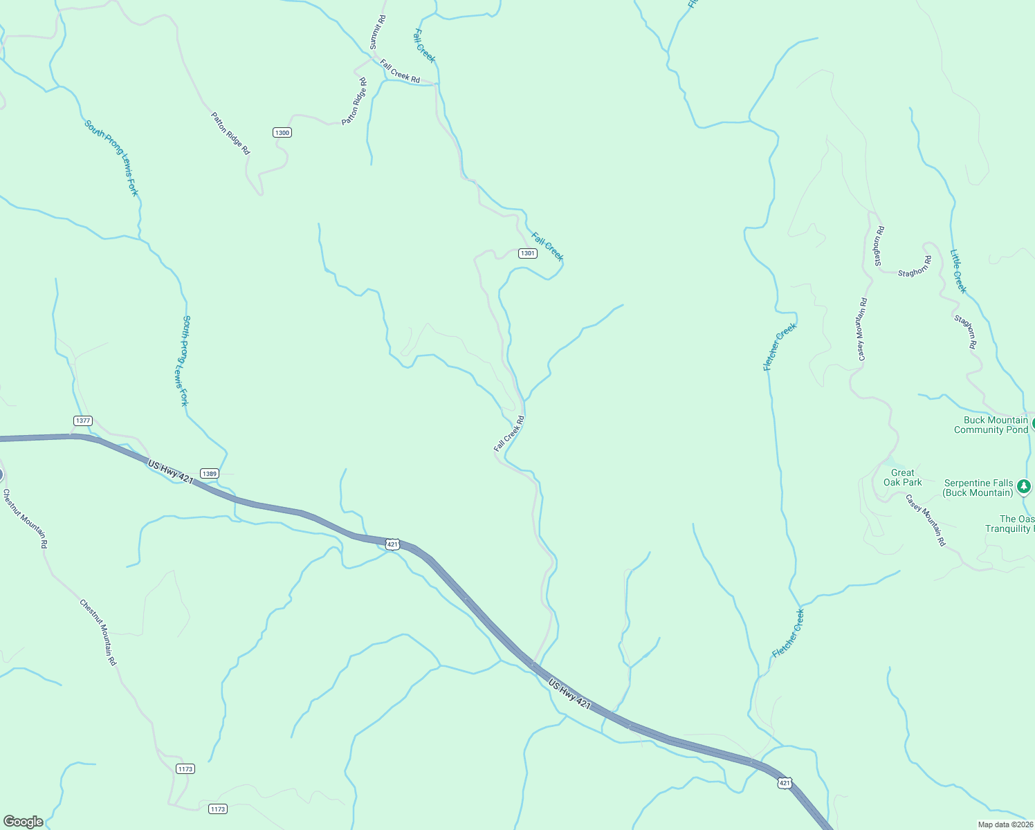 map of restaurants, bars, coffee shops, grocery stores, and more near 1105 Fall Creek Road in Purlear