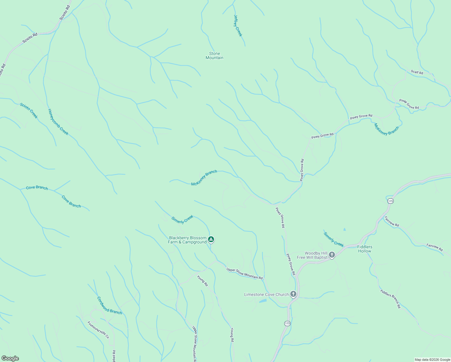 map of restaurants, bars, coffee shops, grocery stores, and more near 486 Escape Mountain Road in Hampton
