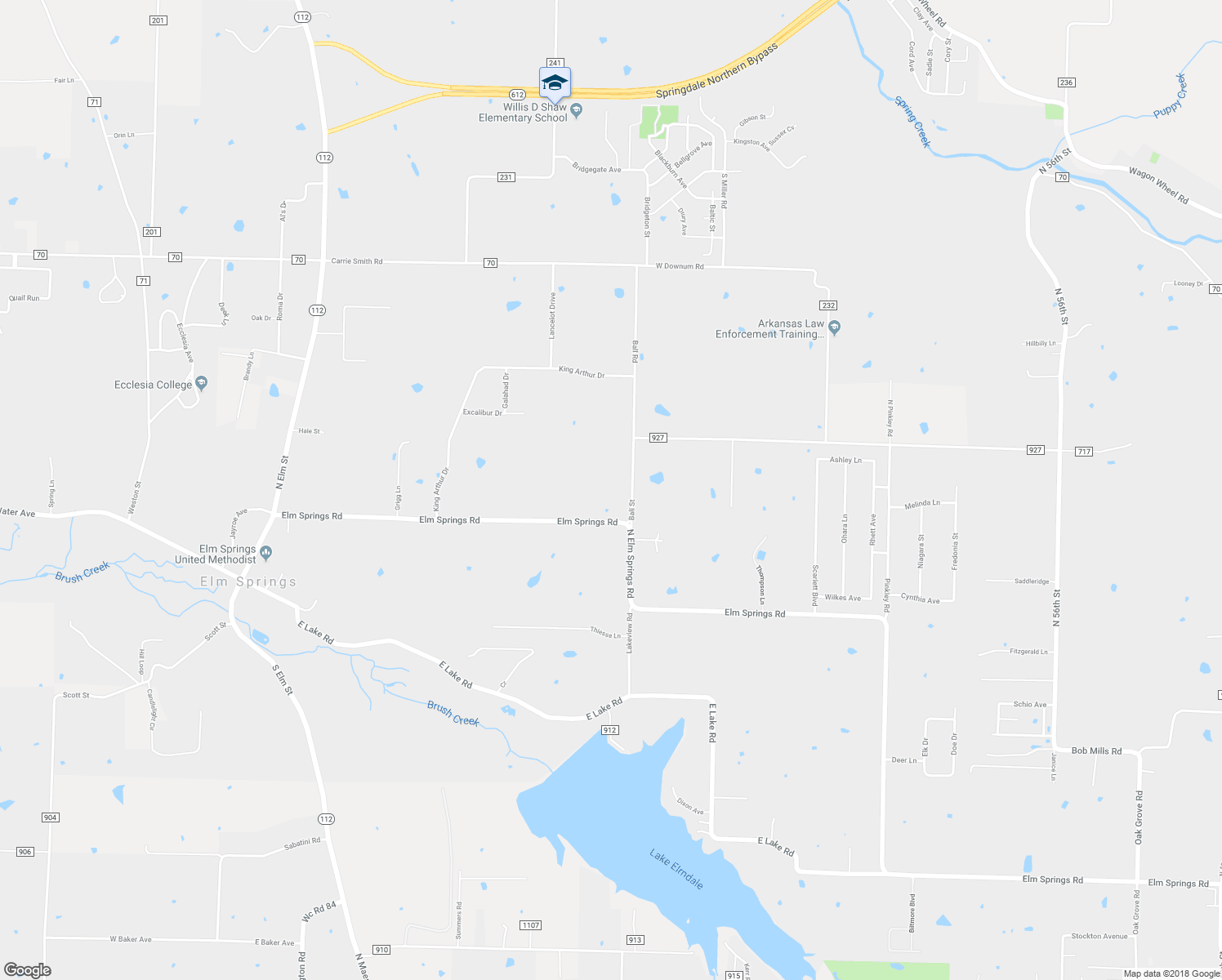 map of restaurants, bars, coffee shops, grocery stores, and more near 315 Ball Street in Springdale