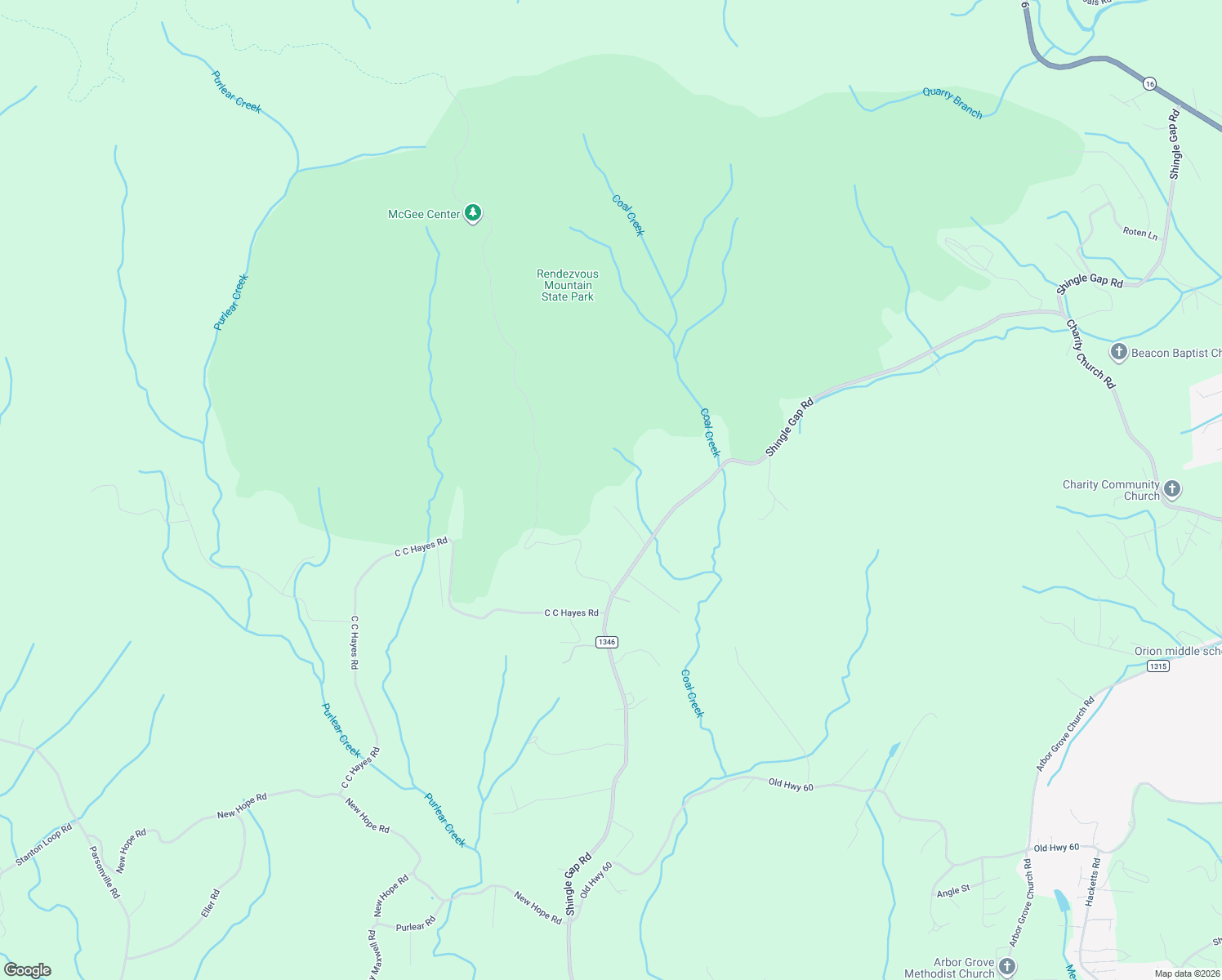 map of restaurants, bars, coffee shops, grocery stores, and more near 1346 Shingle Gap Road in Purlear