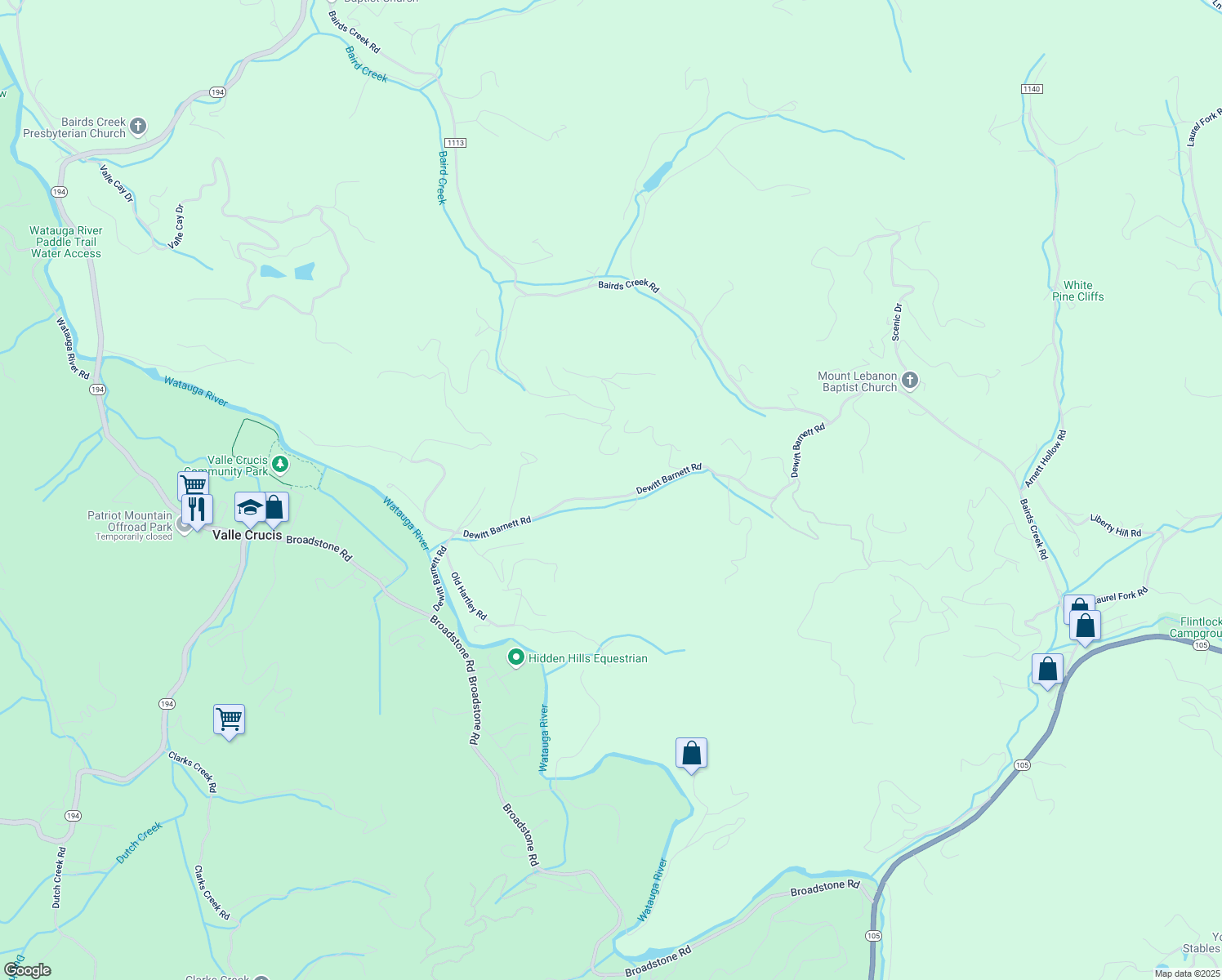 map of restaurants, bars, coffee shops, grocery stores, and more near 916 Dewitt Barnett Road in Banner Elk
