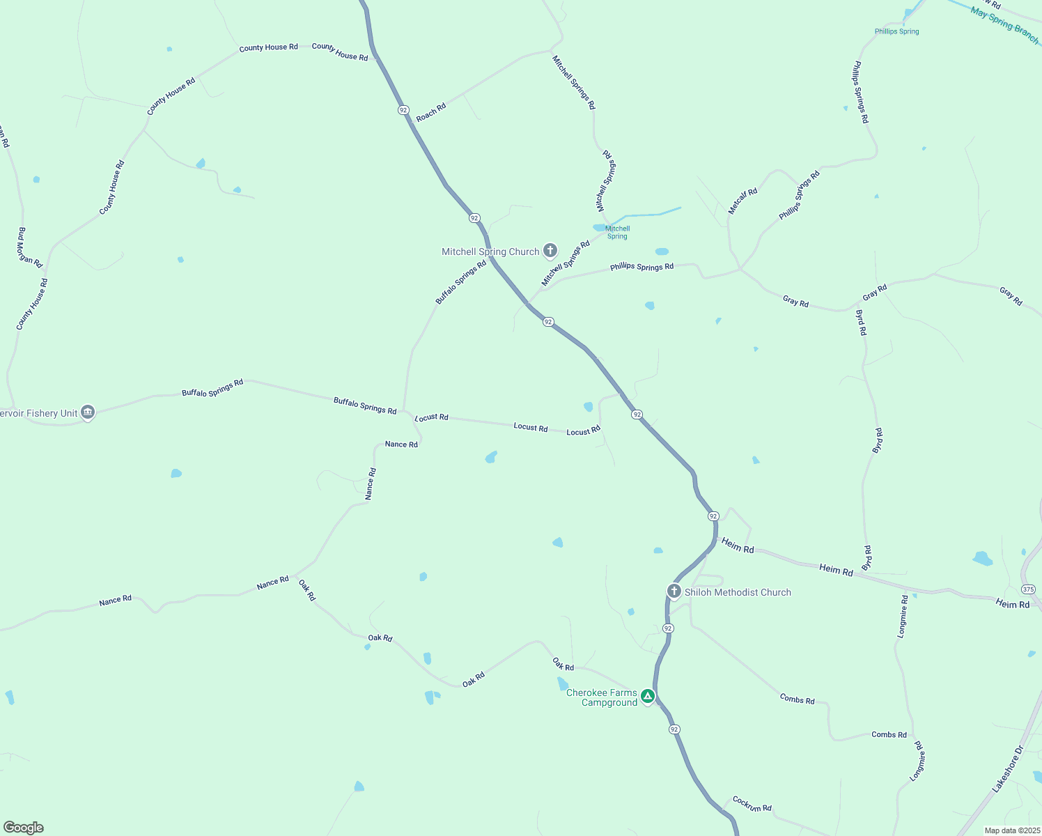 map of restaurants, bars, coffee shops, grocery stores, and more near 488 Locust Road in Rutledge