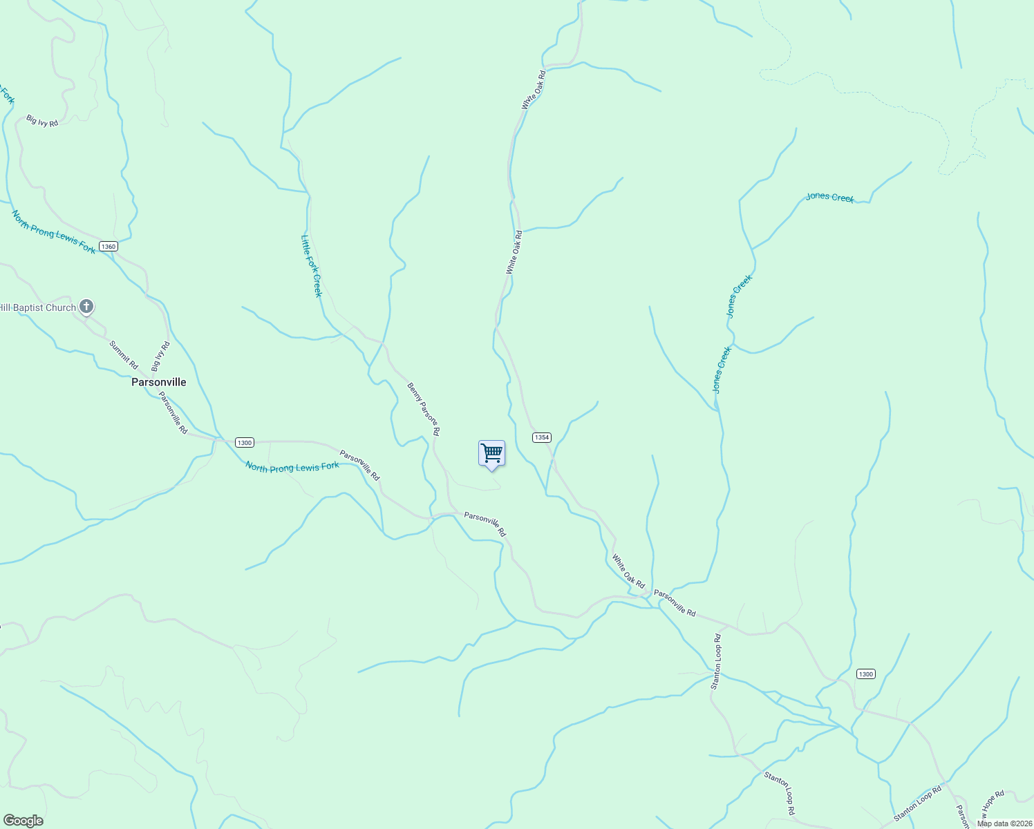 map of restaurants, bars, coffee shops, grocery stores, and more near 4988-5532 State Road 1354 in Millers Creek