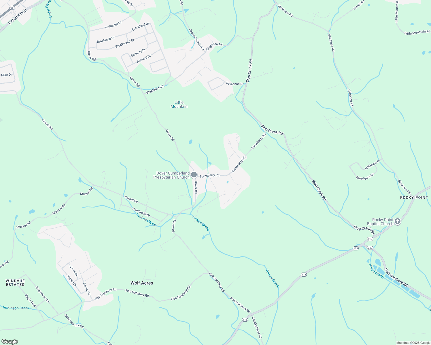map of restaurants, bars, coffee shops, grocery stores, and more near 4105 Stansberry Road in Morristown