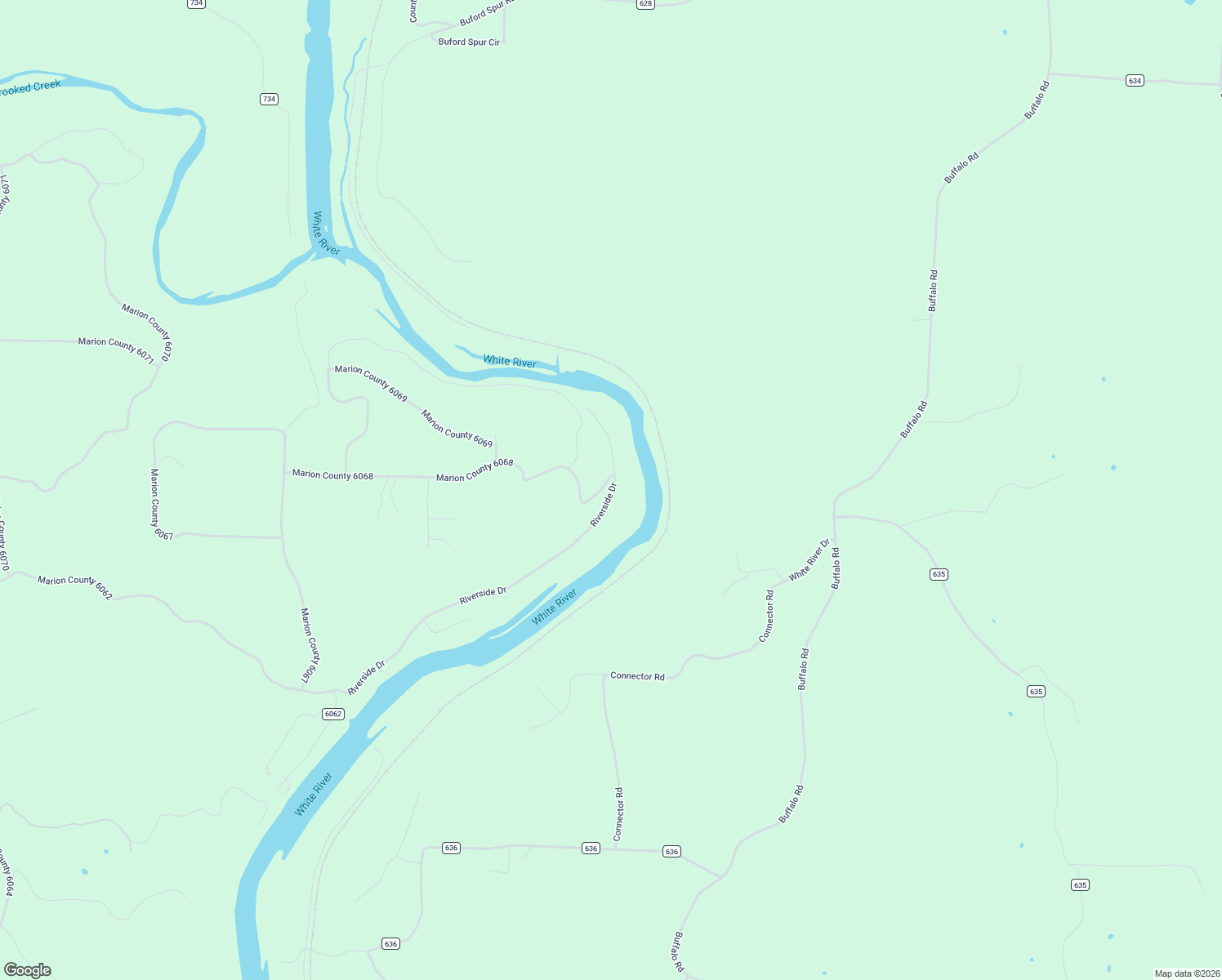 map of restaurants, bars, coffee shops, grocery stores, and more near 59 Riversedge Lane in Flippin