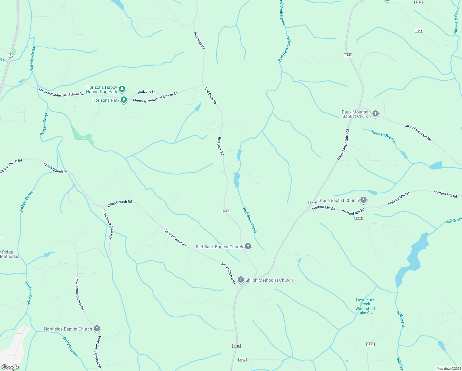map of restaurants, bars, coffee shops, grocery stores, and more near 6825 Red Bank Road in Germanton