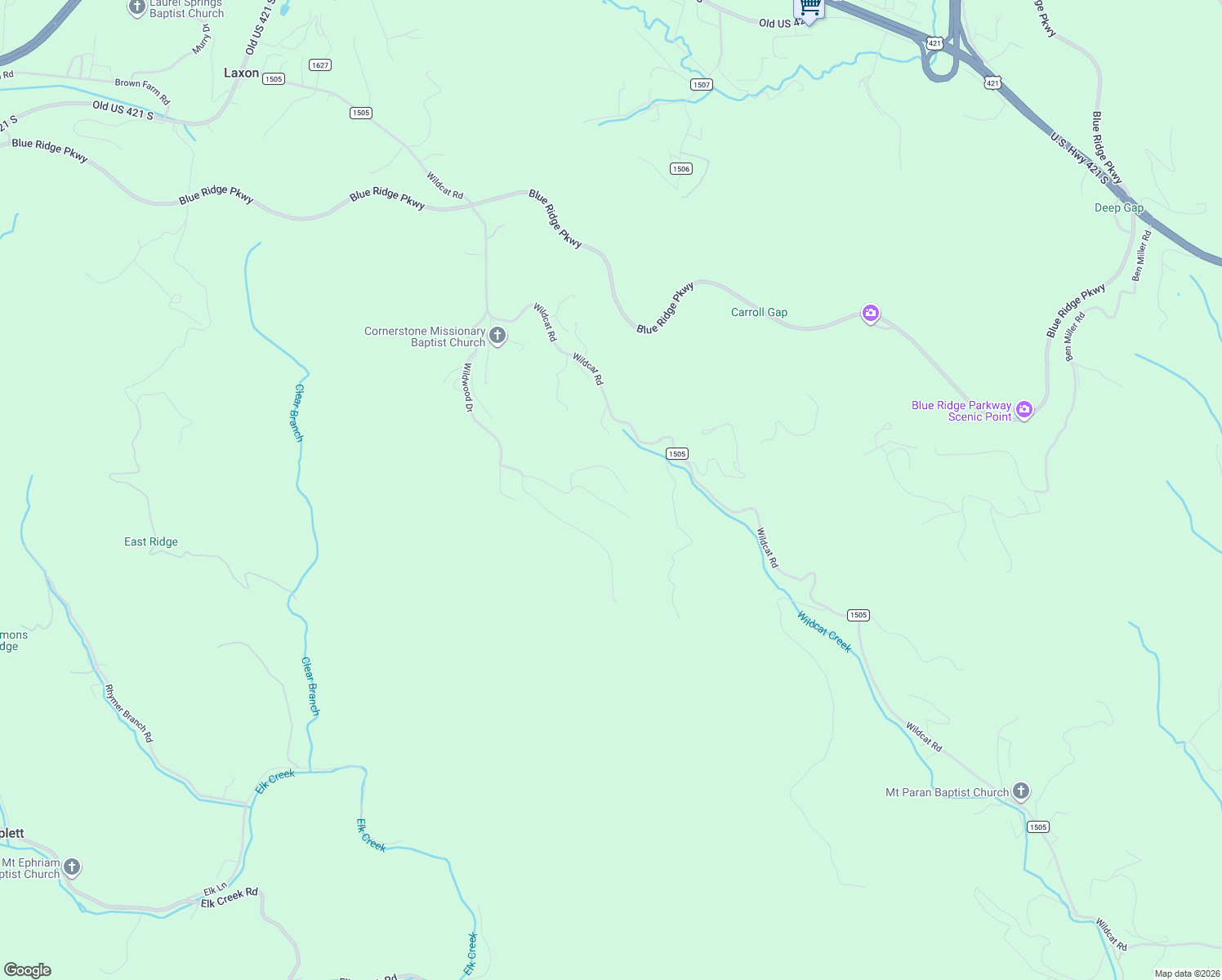 map of restaurants, bars, coffee shops, grocery stores, and more near 395 Wildcat Estates Drive in Watauga
