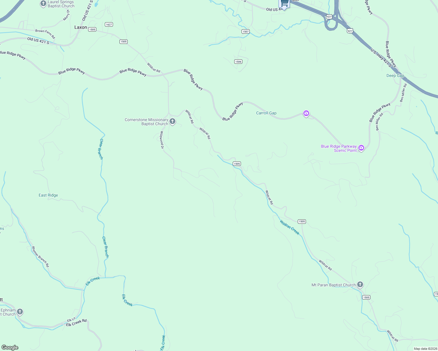 map of restaurants, bars, coffee shops, grocery stores, and more near 321 Moonbeam Lane in Watauga County