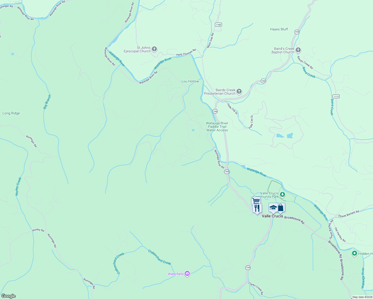 map of restaurants, bars, coffee shops, grocery stores, and more near 231 Mantera Ridge in Sugar Grove