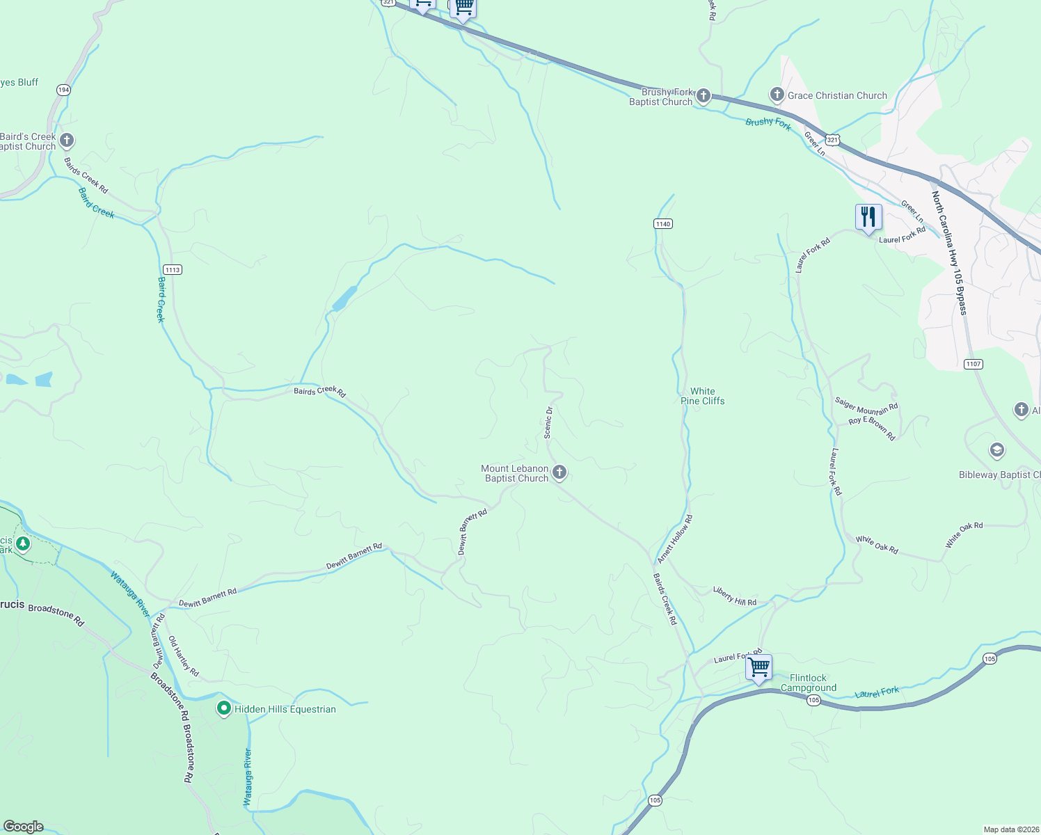map of restaurants, bars, coffee shops, grocery stores, and more near 1001 Scenic Drive in Vilas