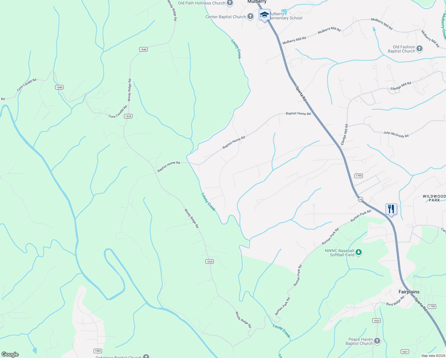 map of restaurants, bars, coffee shops, grocery stores, and more near 464 Belle Ridge Street in North Wilkesboro