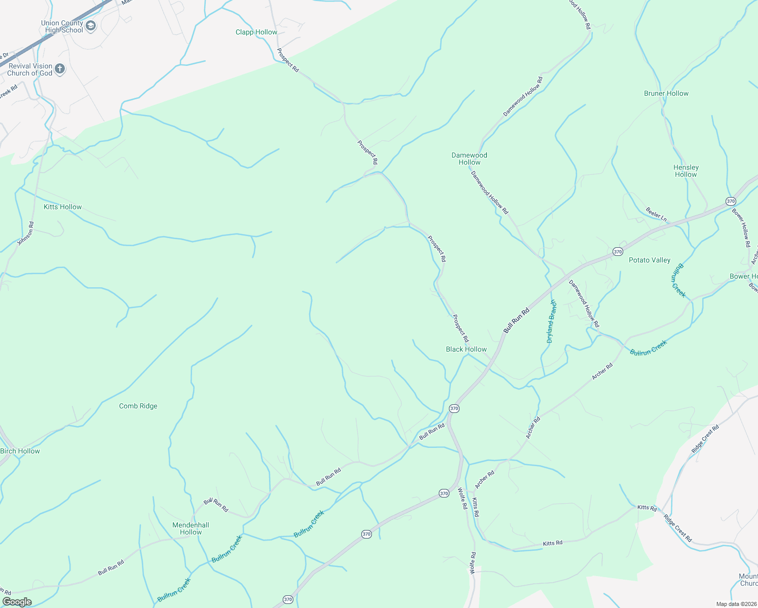 map of restaurants, bars, coffee shops, grocery stores, and more near 560 Prospect Road in Luttrell