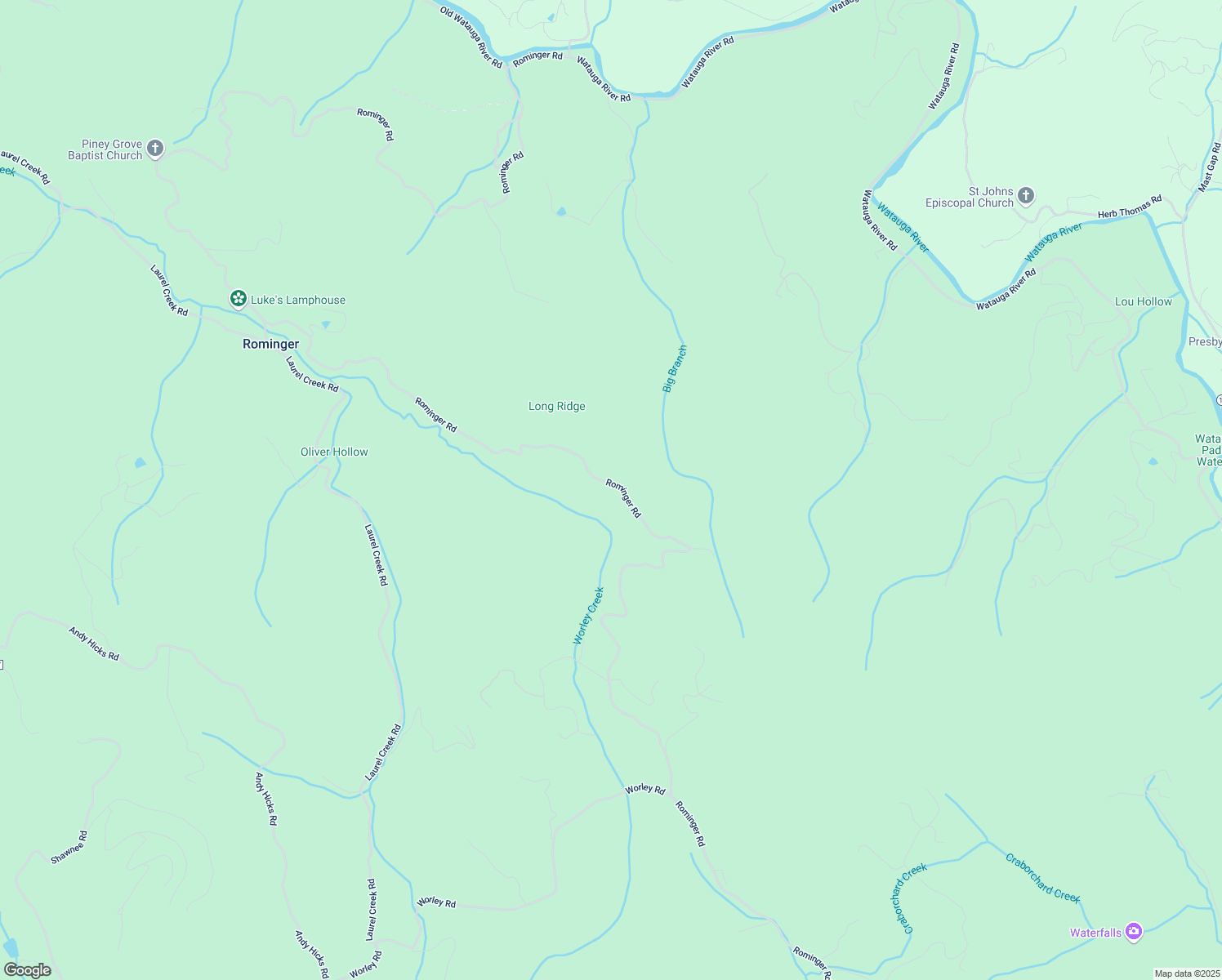 map of restaurants, bars, coffee shops, grocery stores, and more near 2835 Rominger Road in Banner Elk