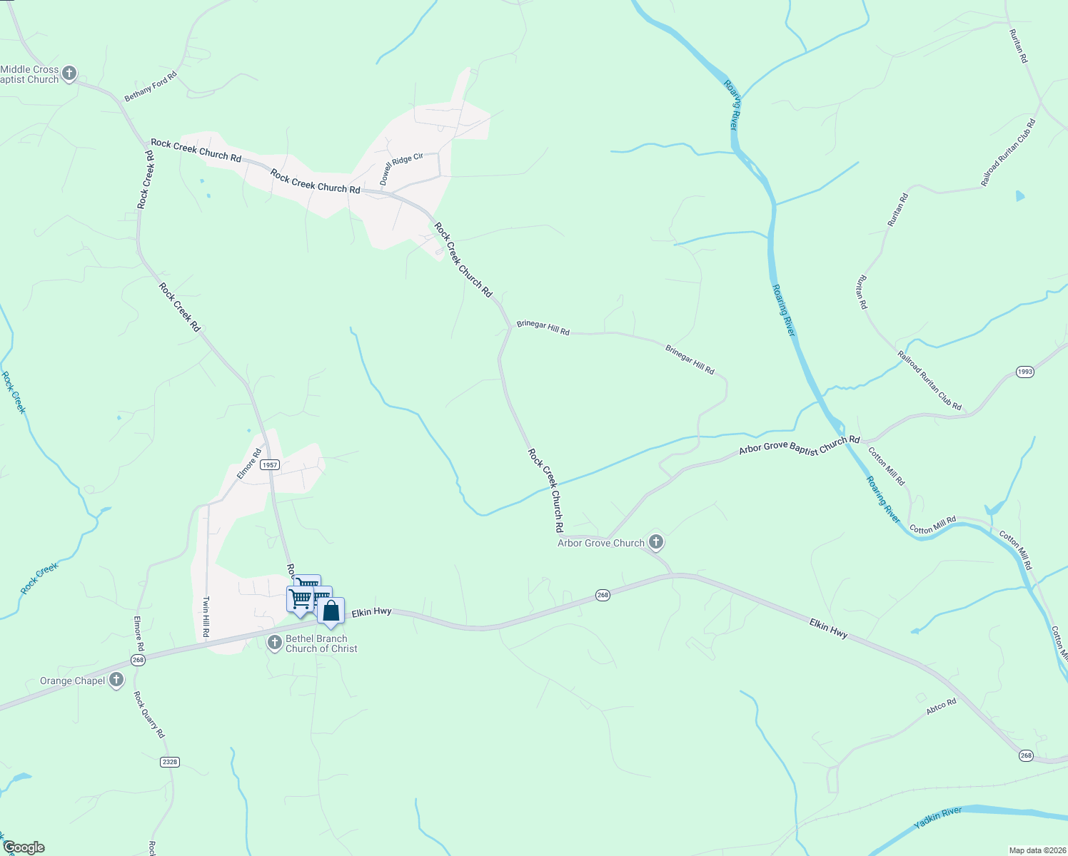 map of restaurants, bars, coffee shops, grocery stores, and more near in North Wilkesboro