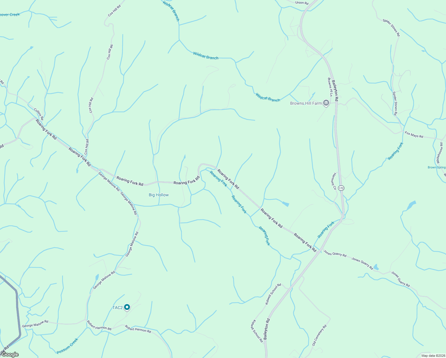 map of restaurants, bars, coffee shops, grocery stores, and more near 925 Roaring Fork Road in Greeneville