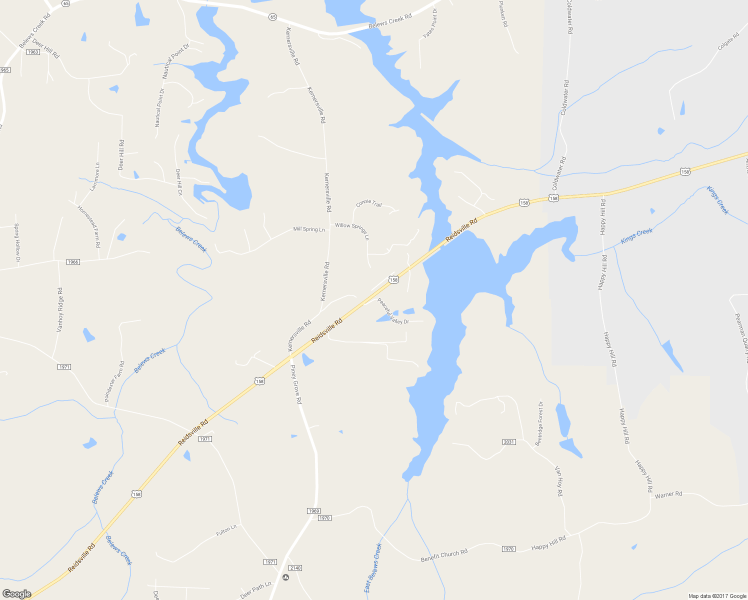 map of restaurants, bars, coffee shops, grocery stores, and more near 6419 Peaceful Valley Drive in Belews Creek