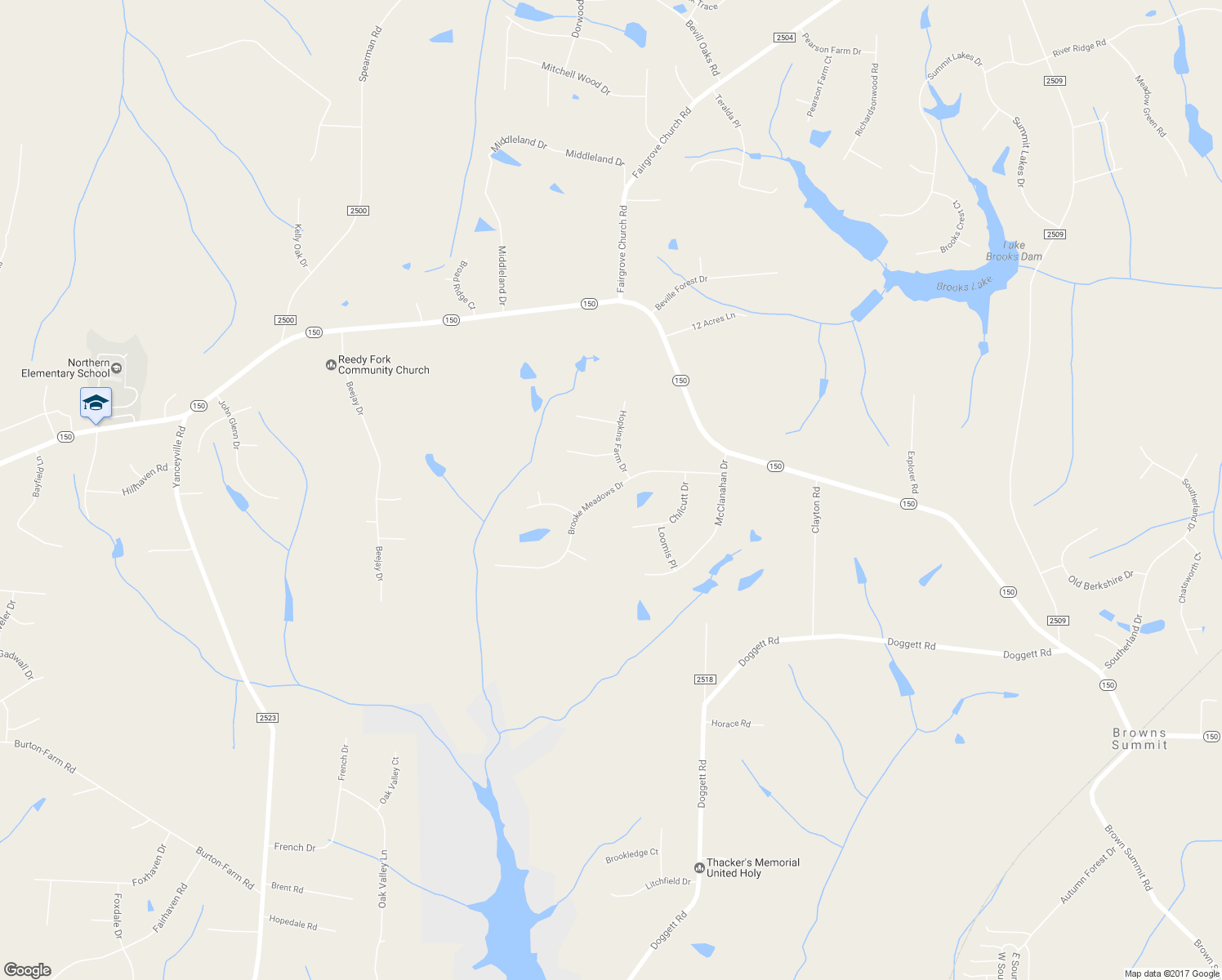 map of restaurants, bars, coffee shops, grocery stores, and more near 2683 Brooke Meadows Drive in Browns Summit