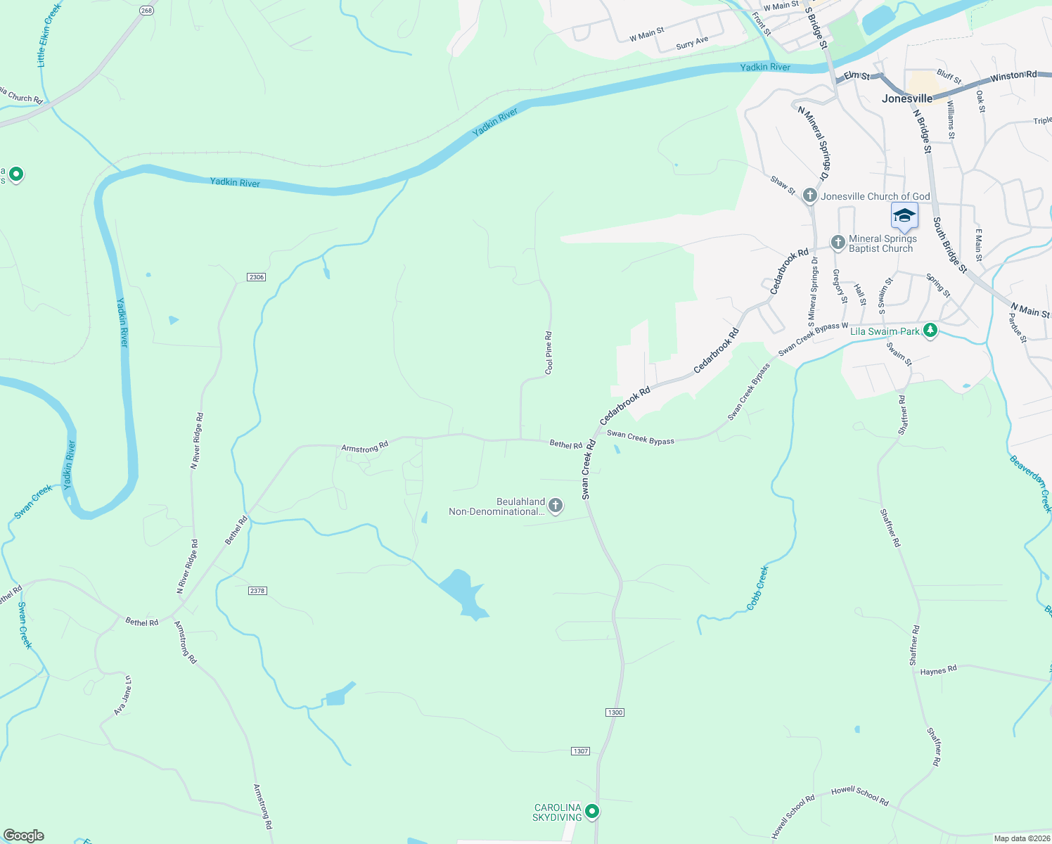 map of restaurants, bars, coffee shops, grocery stores, and more near 6905 Teenie Street in Jonesville