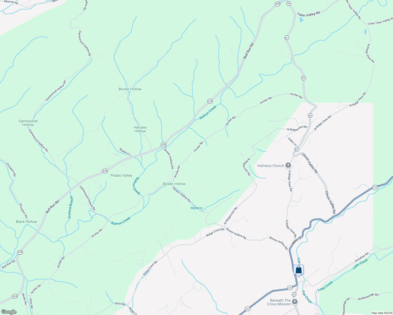 map of restaurants, bars, coffee shops, grocery stores, and more near 796 Archer Road in Luttrell