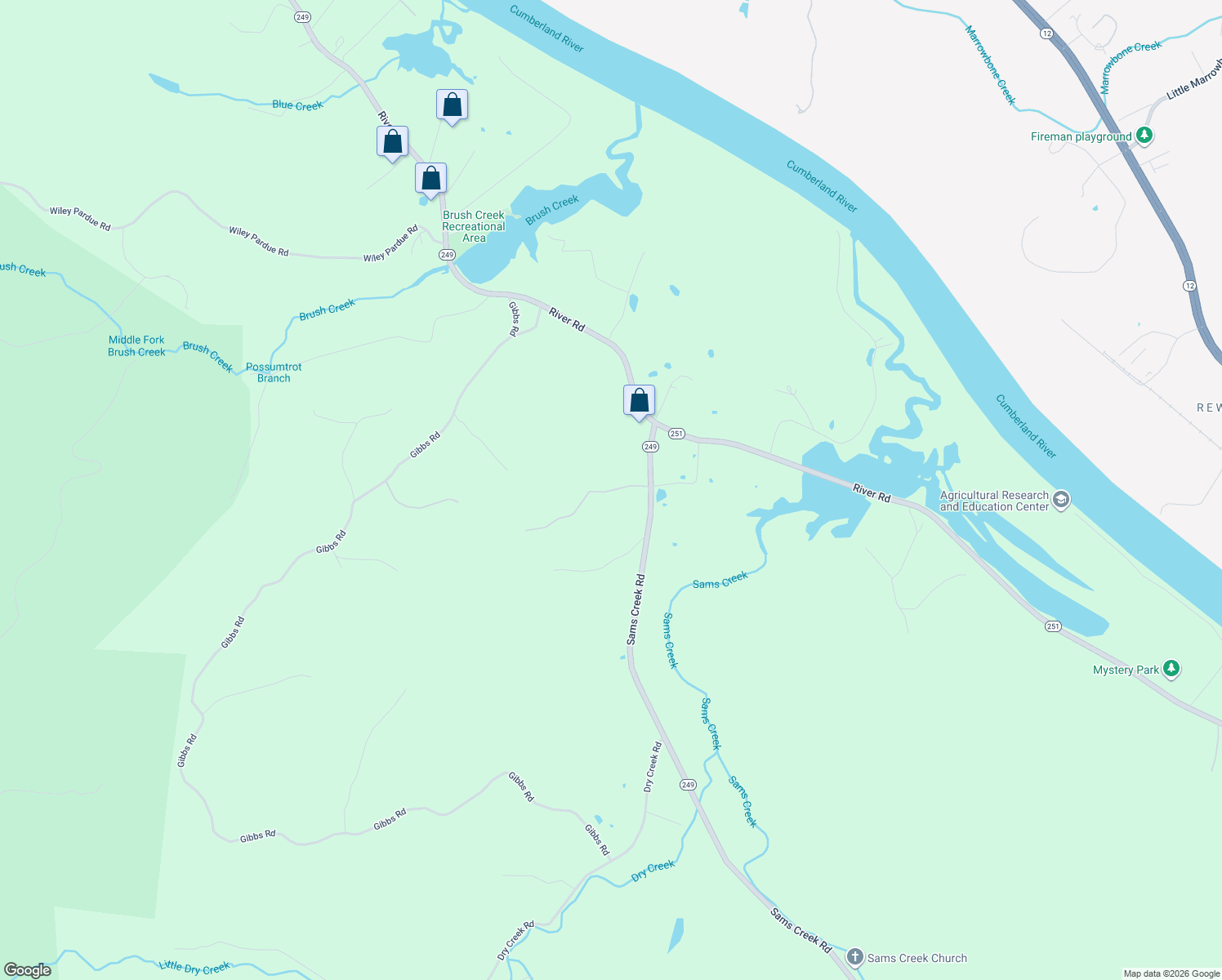 map of restaurants, bars, coffee shops, grocery stores, and more near 2440 River Road in Ashland City