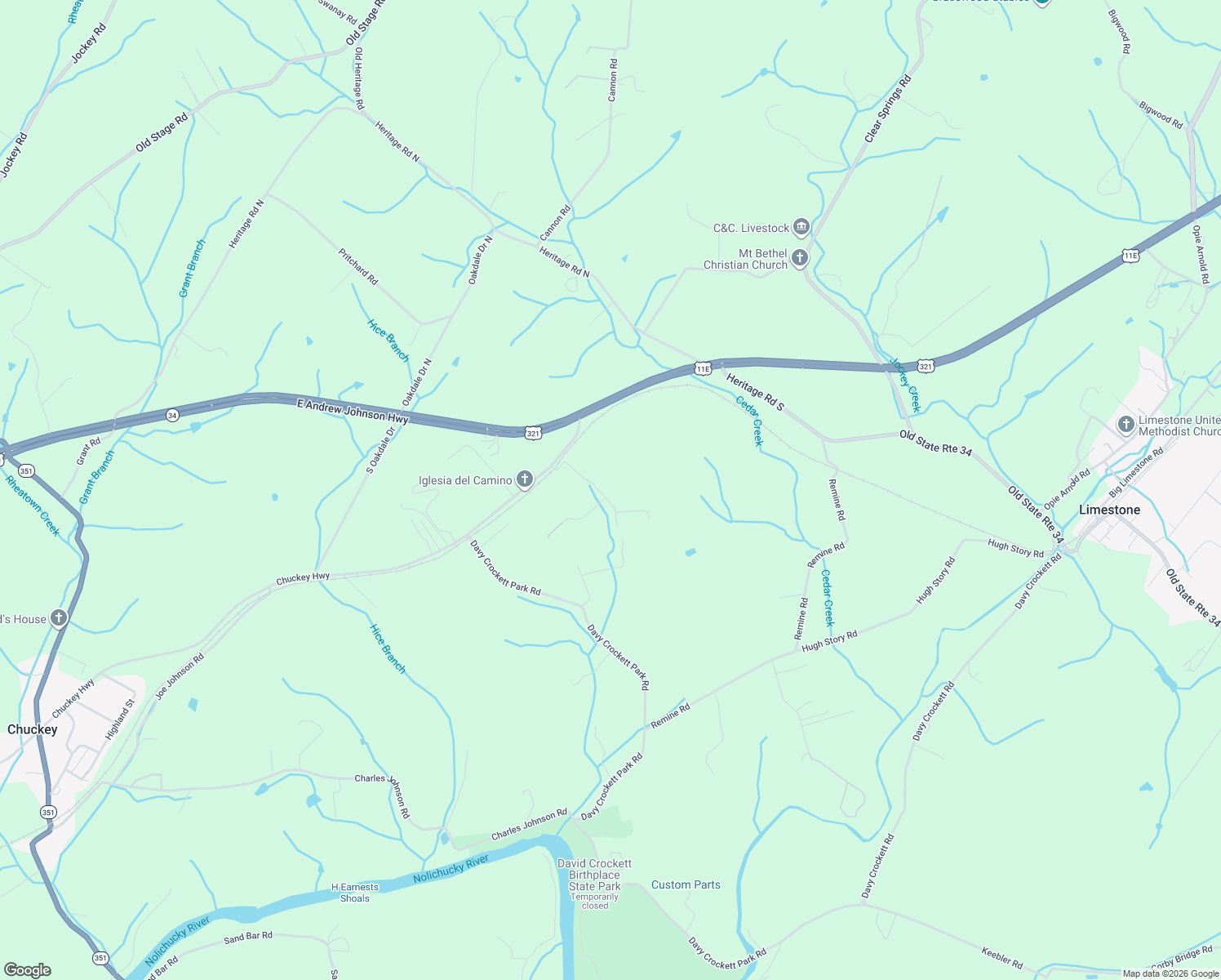 map of restaurants, bars, coffee shops, grocery stores, and more near 205 Rector Ln in Greene