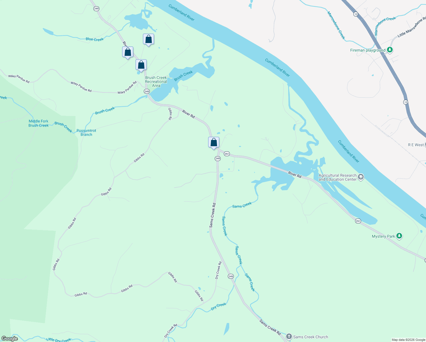 map of restaurants, bars, coffee shops, grocery stores, and more near 1080 Sams Creek Road in Ashland City