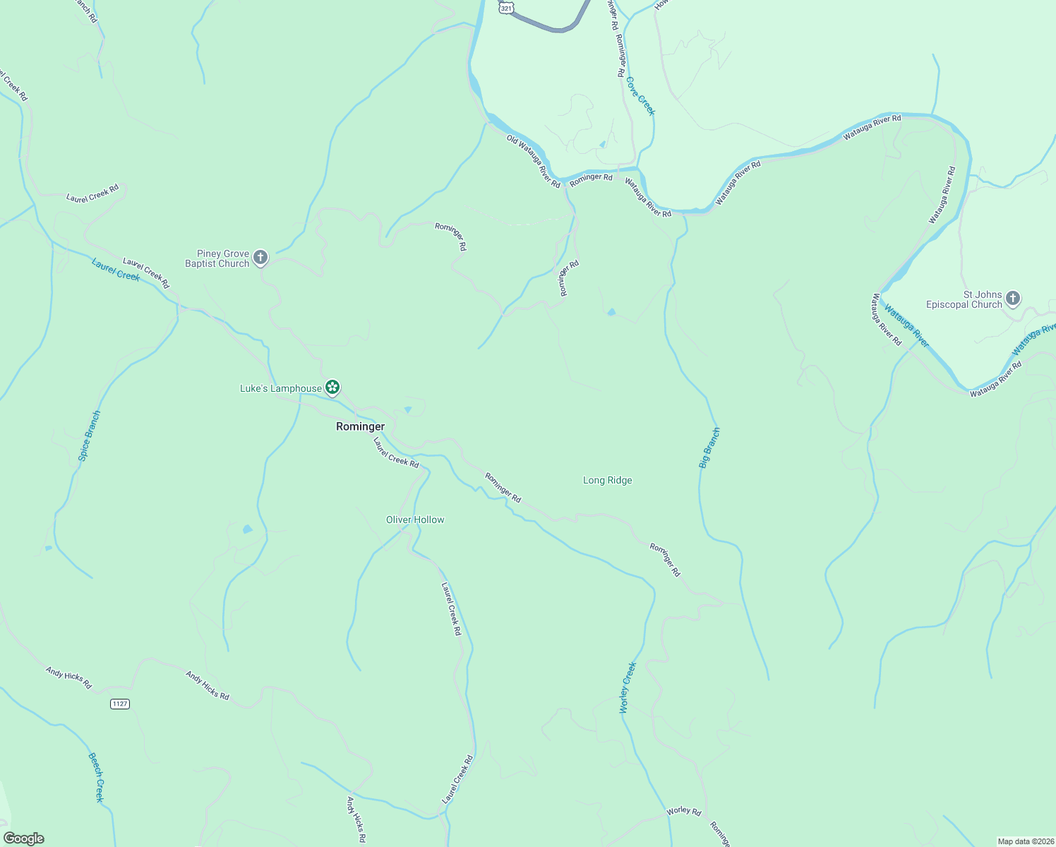 map of restaurants, bars, coffee shops, grocery stores, and more near 344 Bovine Trail in Sugar Grove