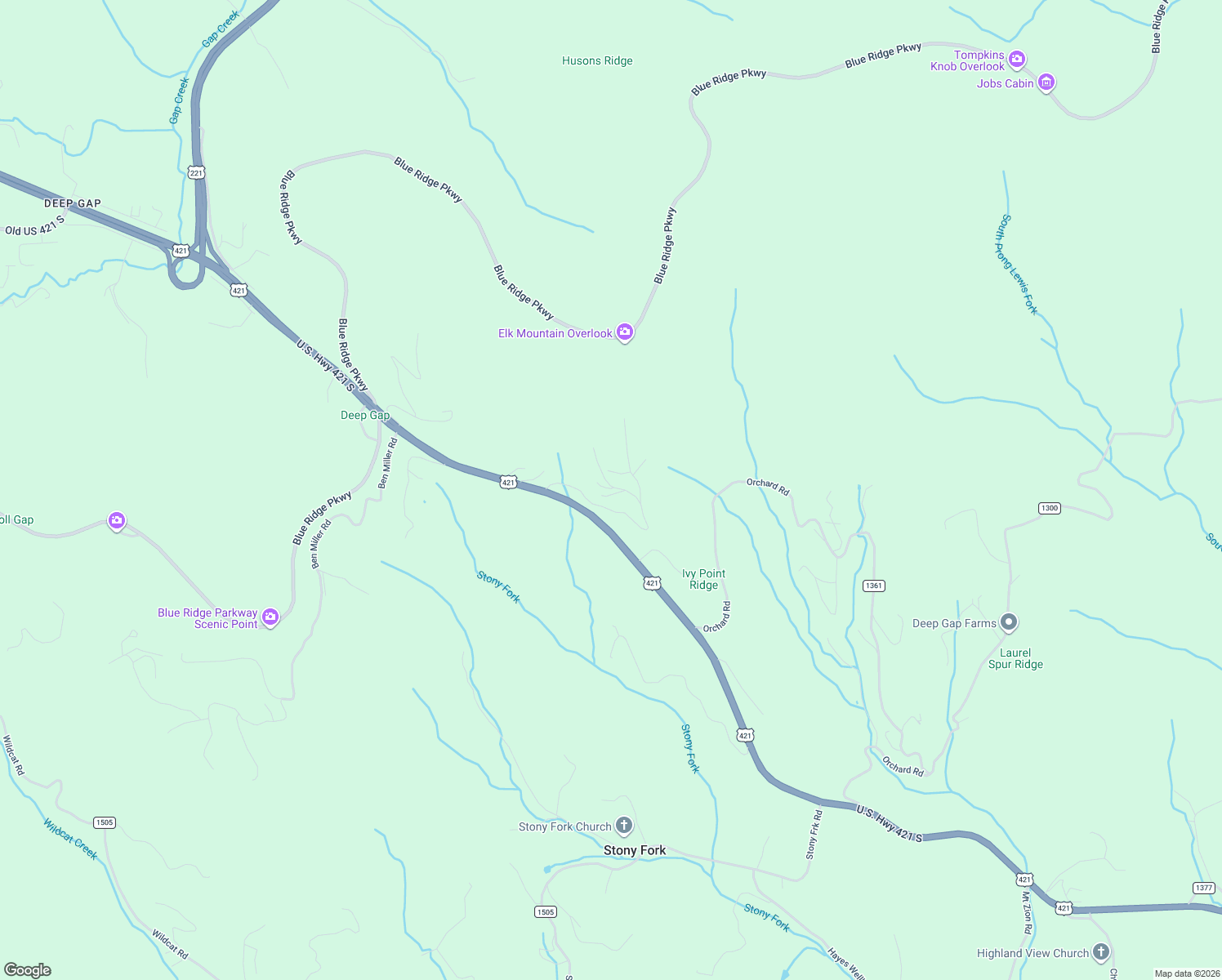 map of restaurants, bars, coffee shops, grocery stores, and more near 639 Little Ivy in Watauga County