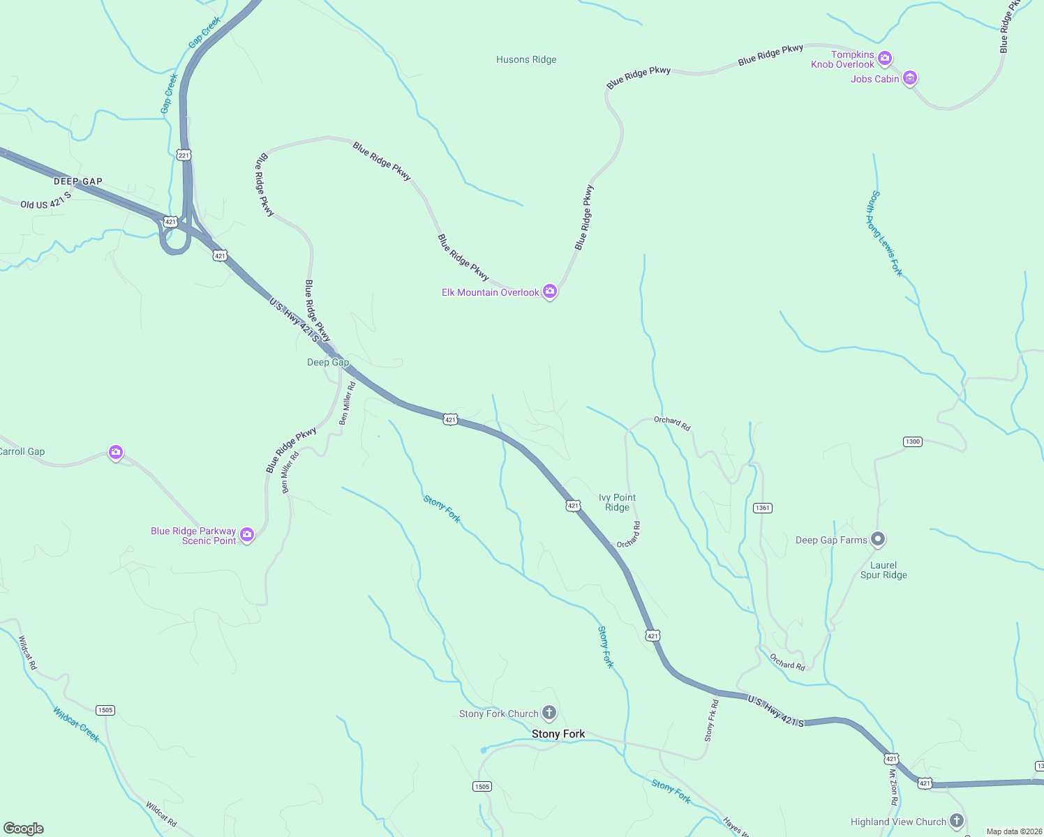 map of restaurants, bars, coffee shops, grocery stores, and more near 639 Little Ivy in Watauga County