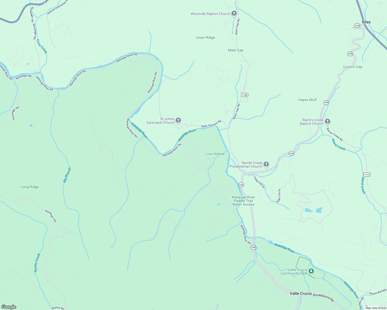 map of restaurants, bars, coffee shops, grocery stores, and more near 317 Little River Road in Sugar Grove