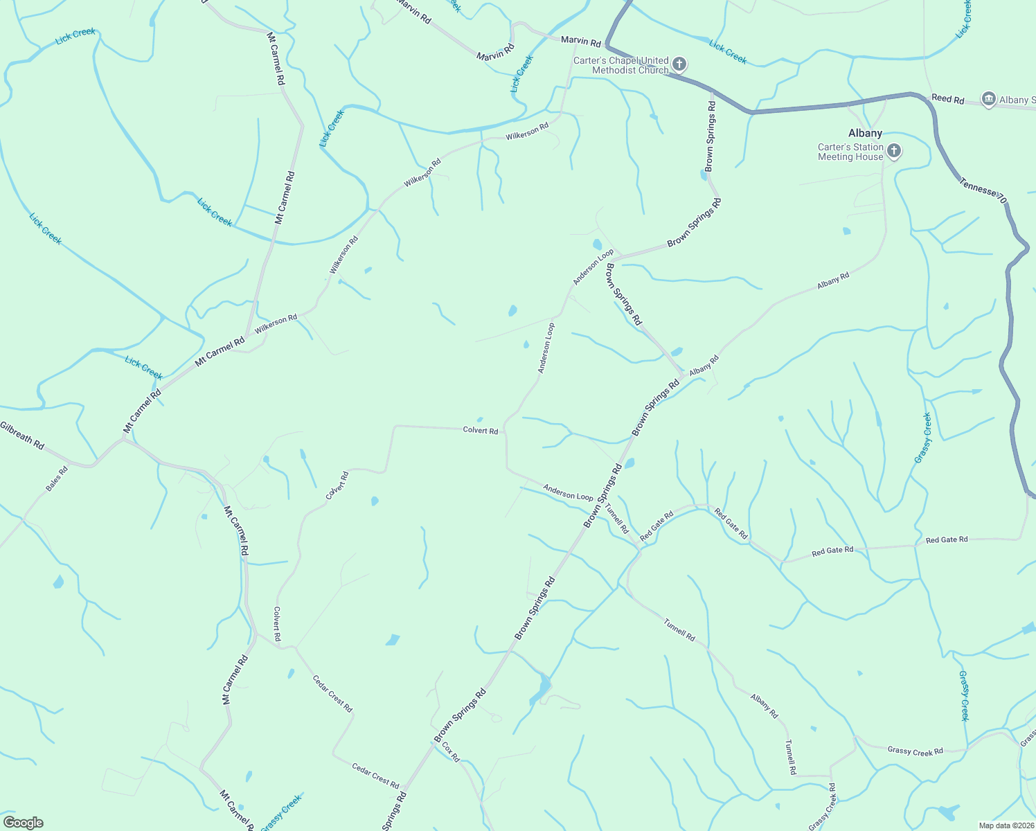 map of restaurants, bars, coffee shops, grocery stores, and more near 560 Anderson Loop in Greeneville