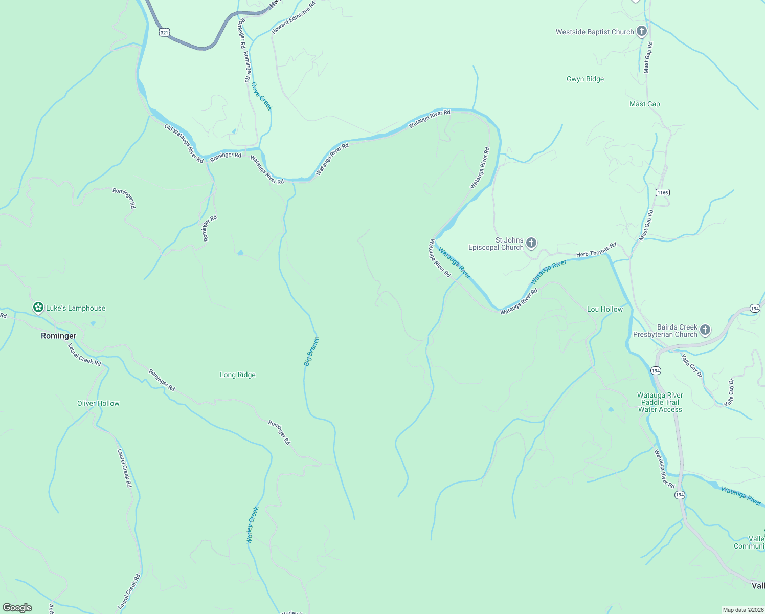 map of restaurants, bars, coffee shops, grocery stores, and more near 171 Tuscany Ridge in Watauga County