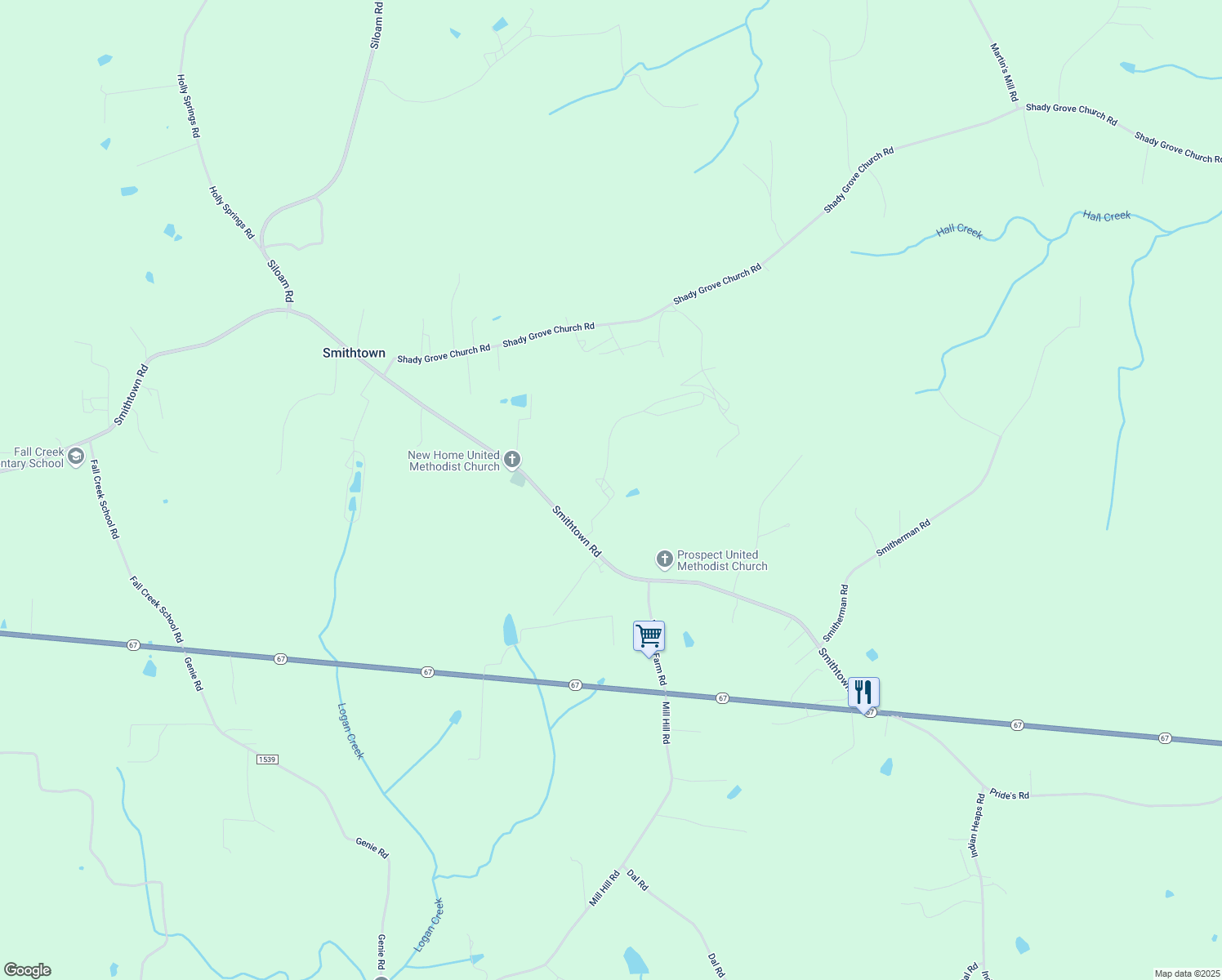 map of restaurants, bars, coffee shops, grocery stores, and more near 3137 Smithtown Rd in East Bend