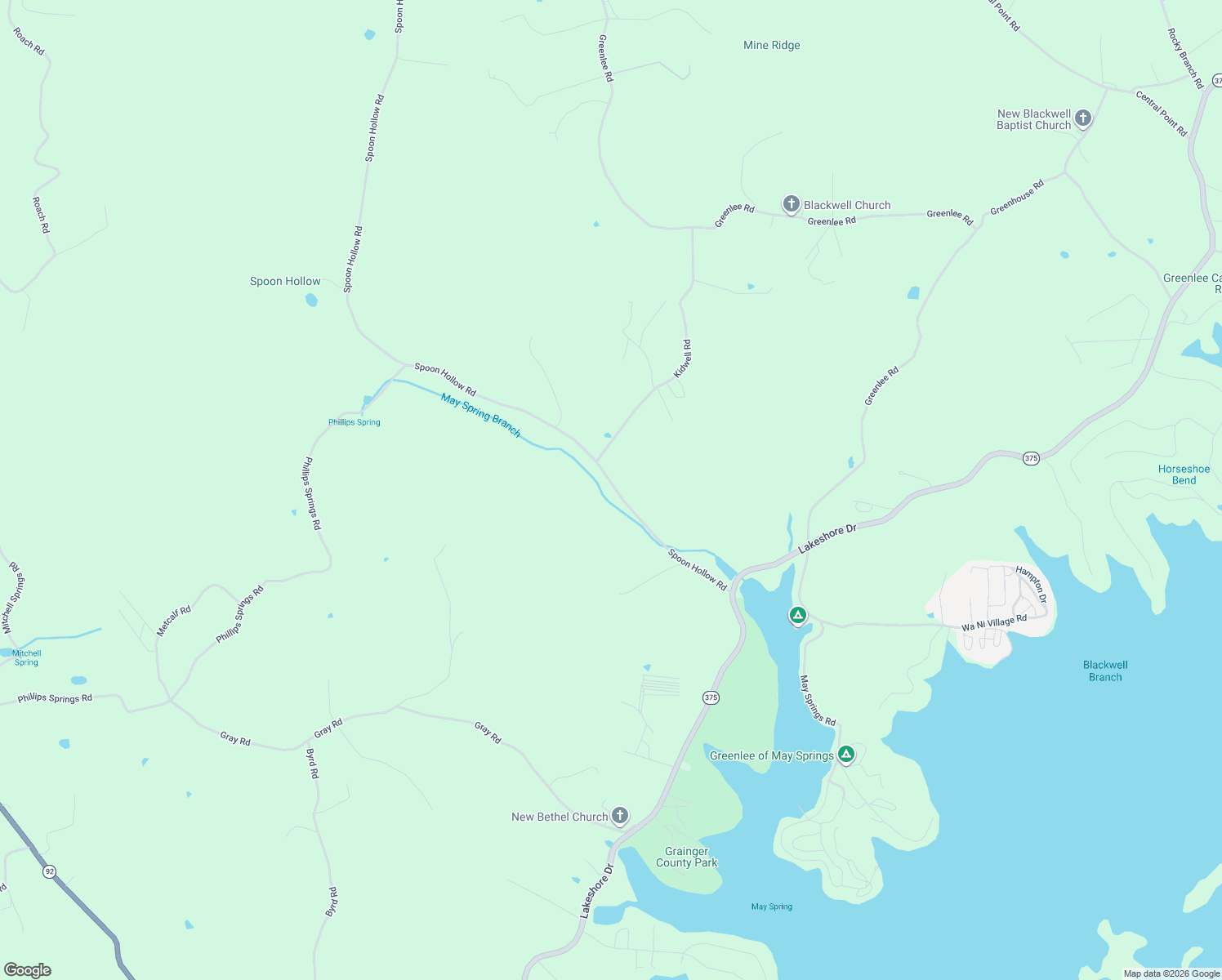map of restaurants, bars, coffee shops, grocery stores, and more near 1946 Spoon Hollow Road in Rutledge