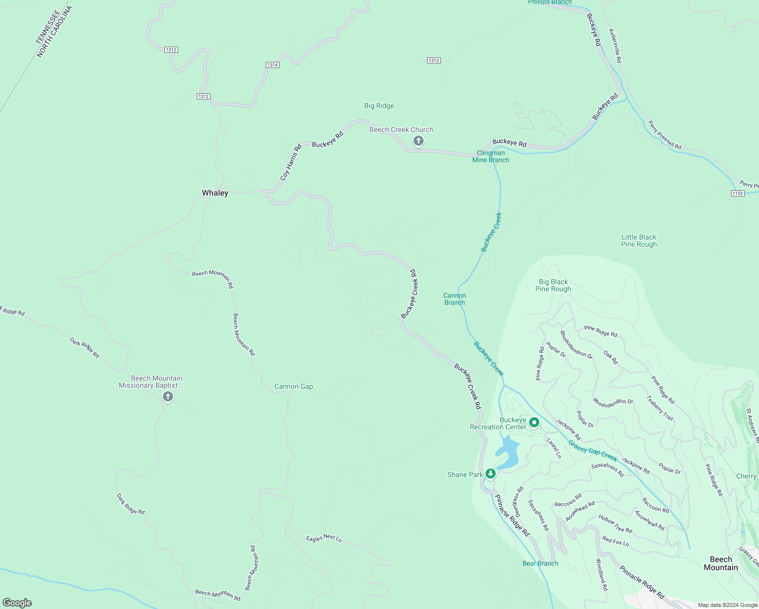 map of restaurants, bars, coffee shops, grocery stores, and more near Bell Flower Way in Beech Mountain