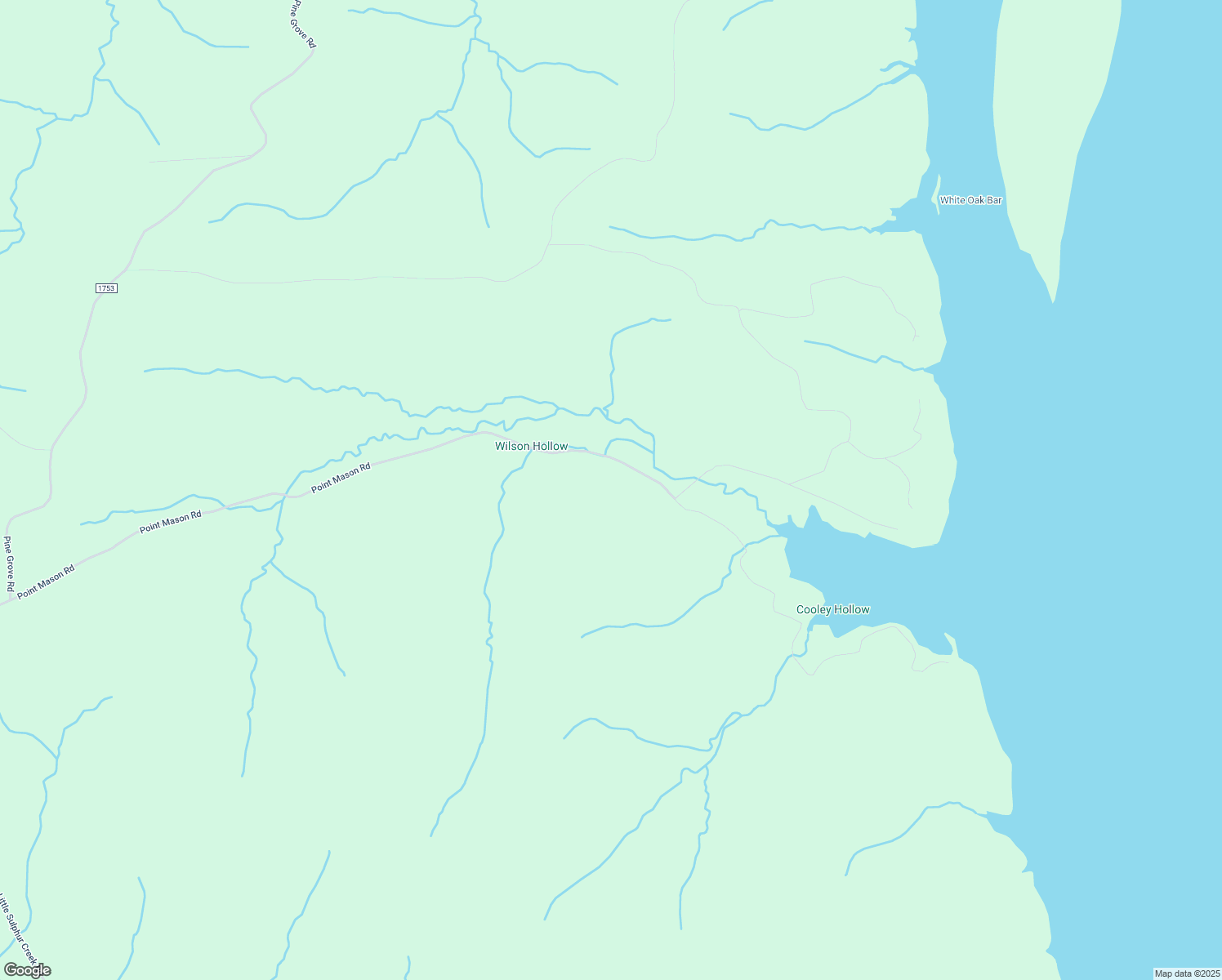 map of restaurants, bars, coffee shops, grocery stores, and more near 7105 Point Mason Rd in Big Sandy