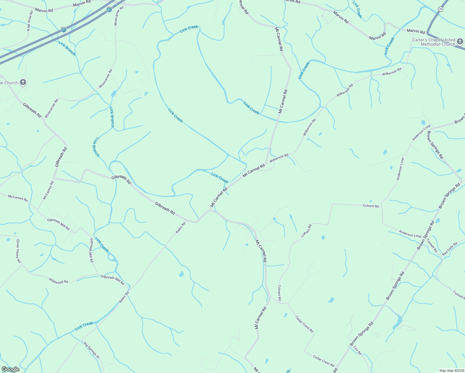 map of restaurants, bars, coffee shops, grocery stores, and more near 2420 Mount Carmel Road in Mosheim
