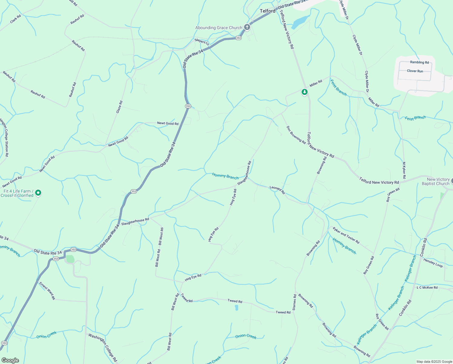 map of restaurants, bars, coffee shops, grocery stores, and more near 372 Telford School Road in Limestone