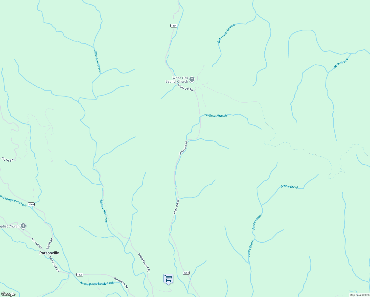 map of restaurants, bars, coffee shops, grocery stores, and more near State Road 1354 in Wilbar