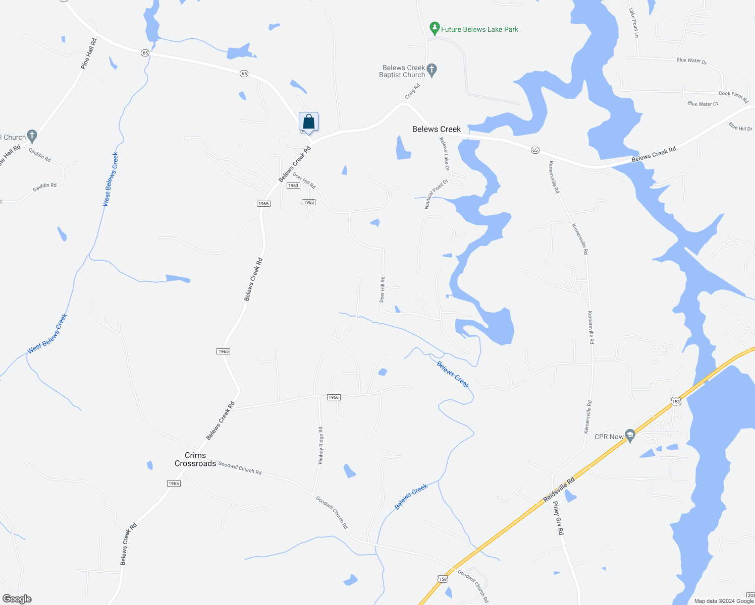 map of restaurants, bars, coffee shops, grocery stores, and more near 9080 Deer Hill Road in Belews Creek