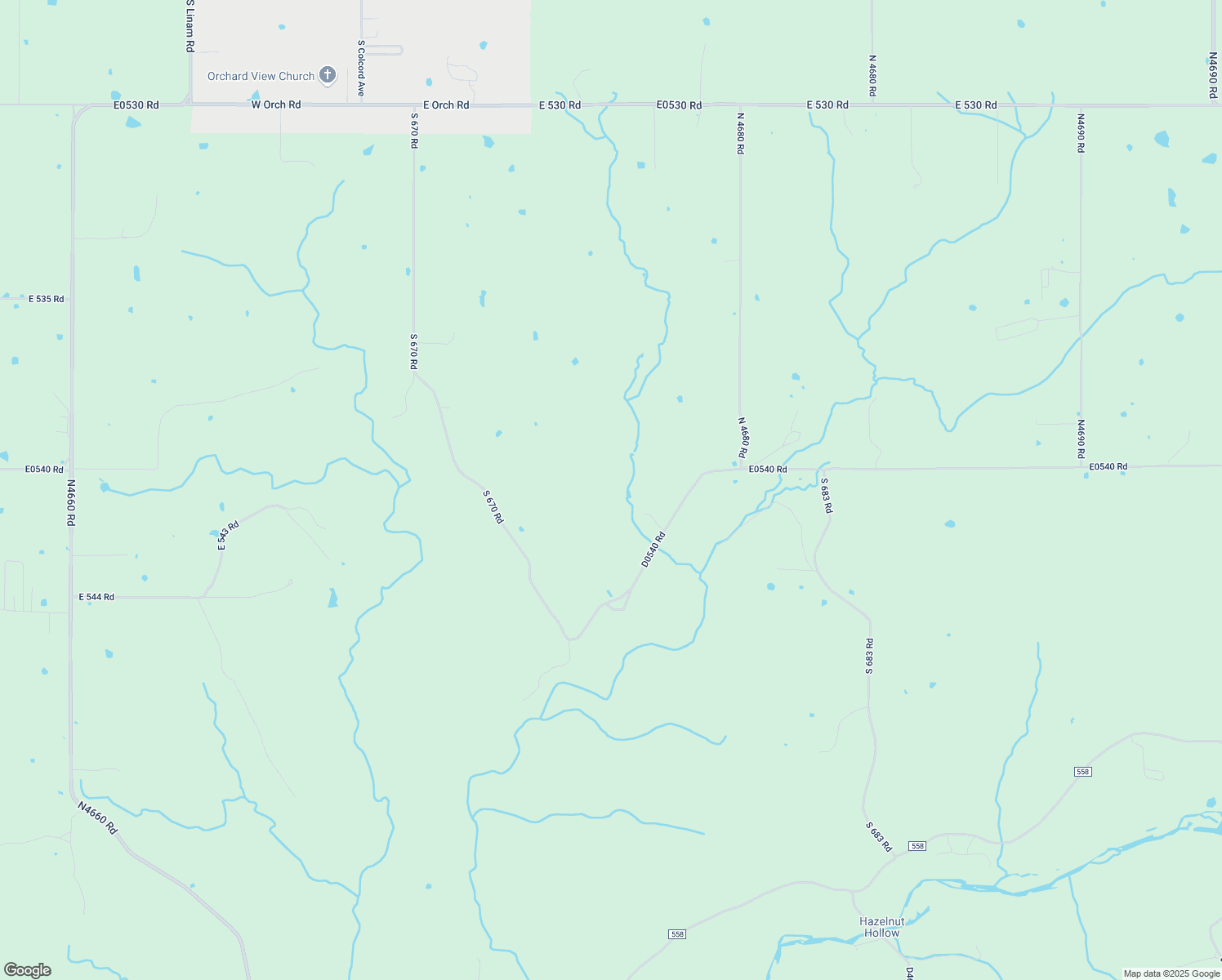 map of restaurants, bars, coffee shops, grocery stores, and more near 18790 County Road 545 in Colcord