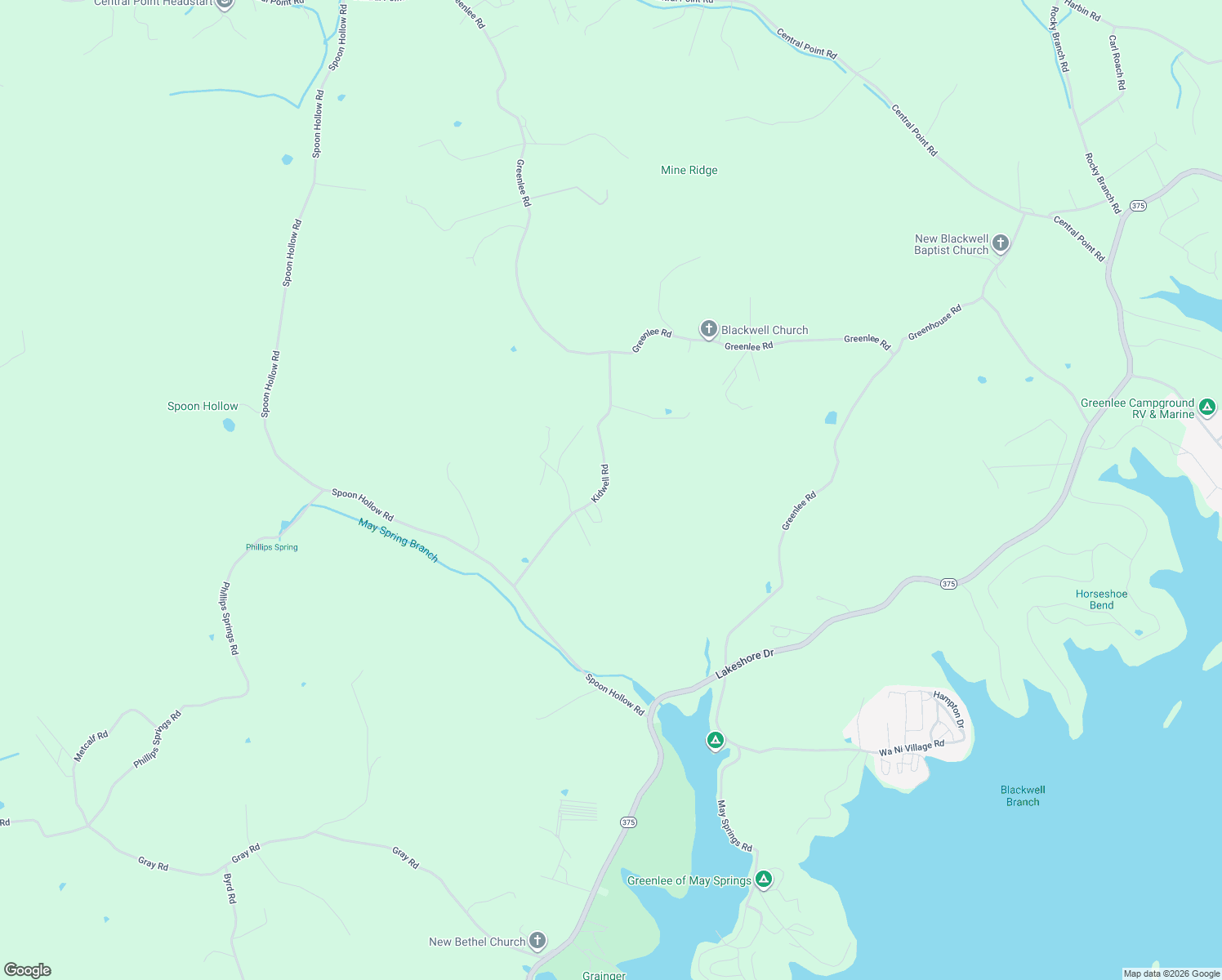 map of restaurants, bars, coffee shops, grocery stores, and more near 418 Kidwell Road in Rutledge