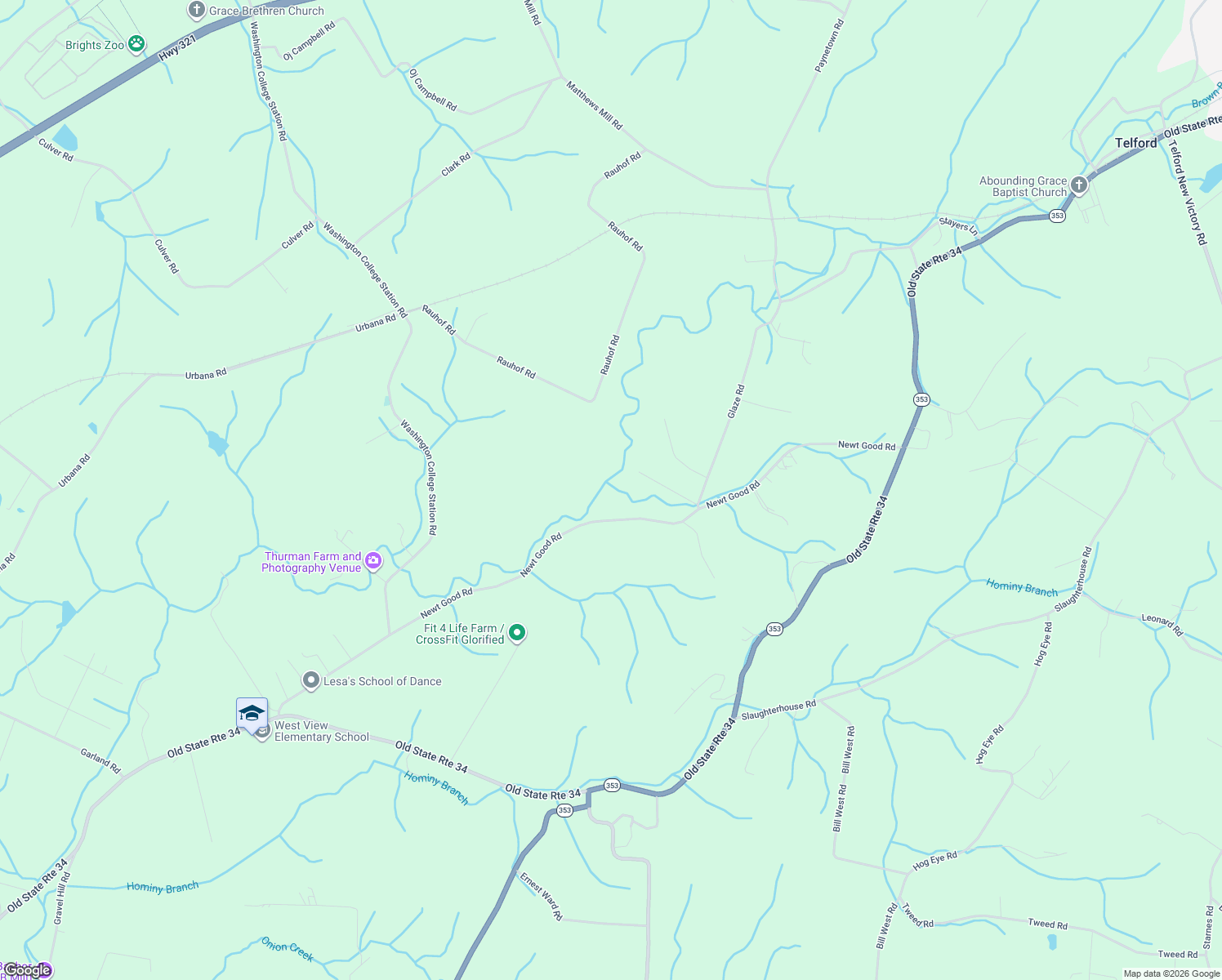 map of restaurants, bars, coffee shops, grocery stores, and more near 490 Newt Good Road in Limestone