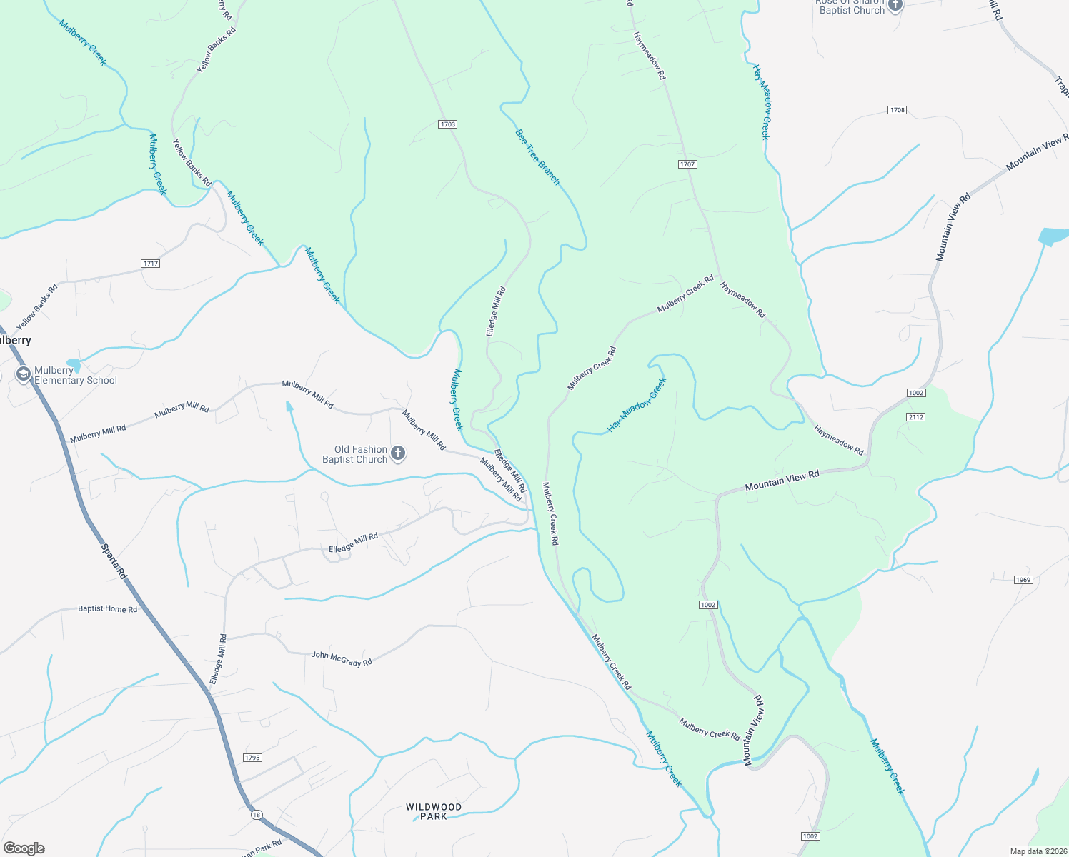 map of restaurants, bars, coffee shops, grocery stores, and more near 1965 Mulberry Creek Road in North Wilkesboro