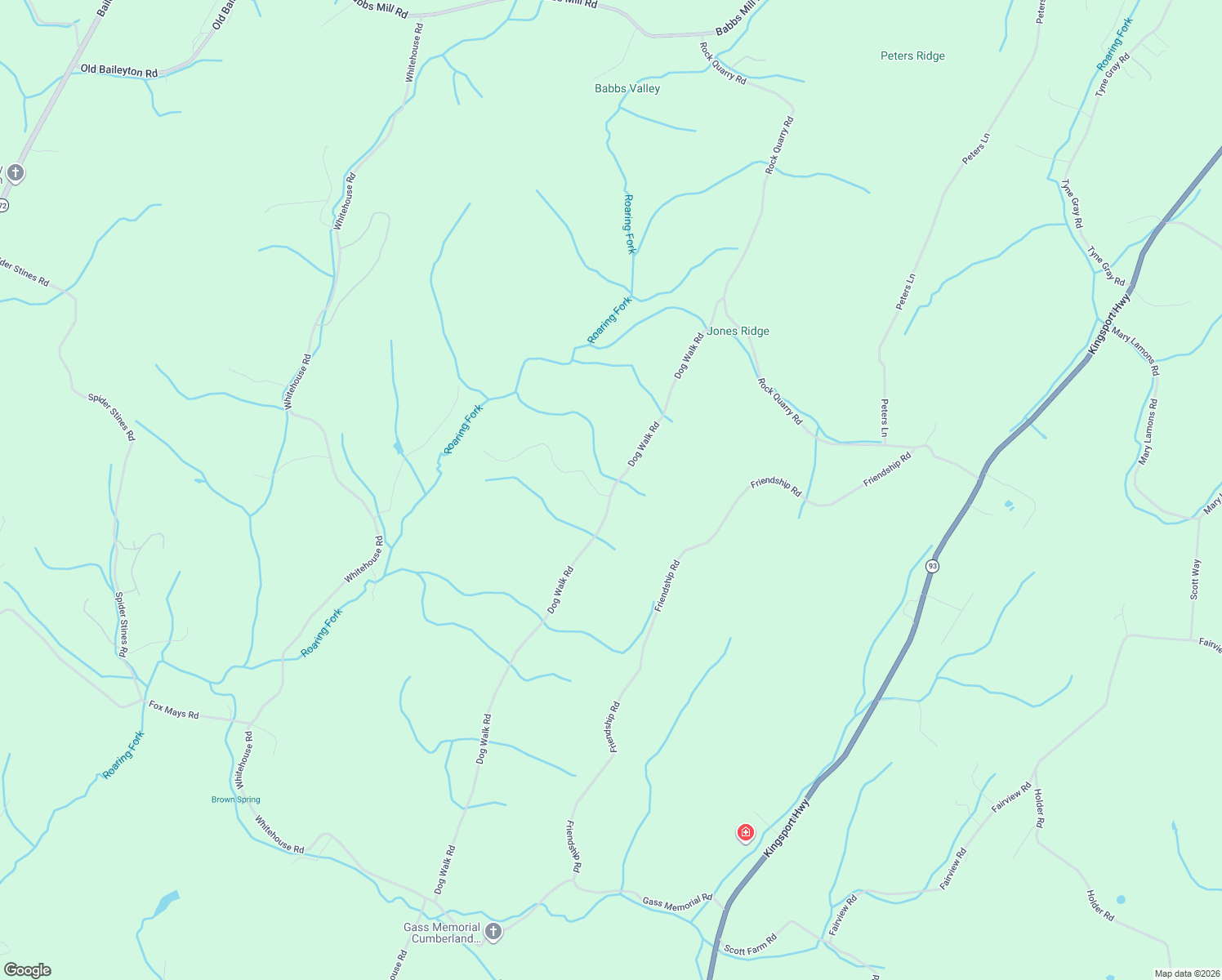 map of restaurants, bars, coffee shops, grocery stores, and more near 1330 Dogwalk Rd in Greeneville
