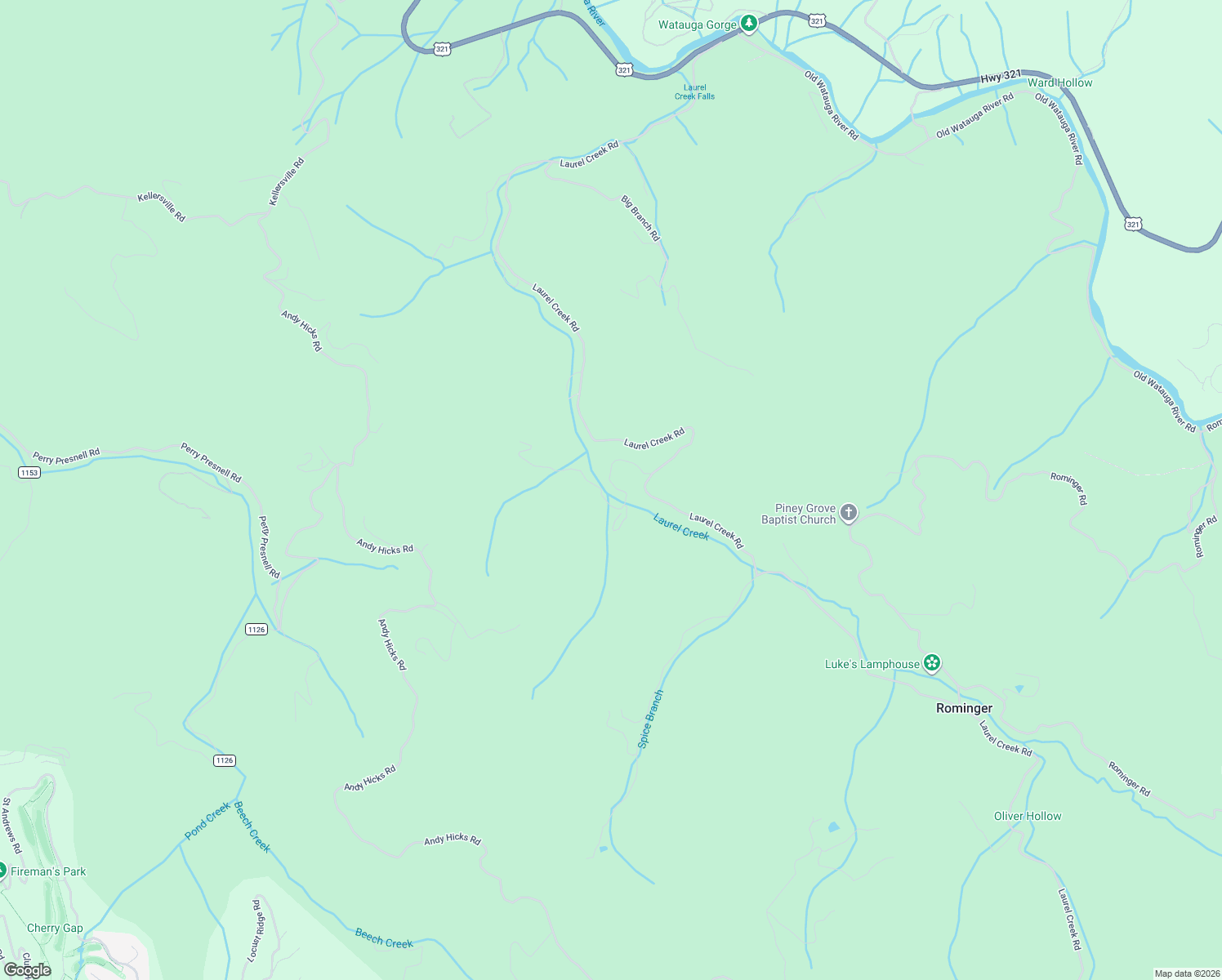 map of restaurants, bars, coffee shops, grocery stores, and more near 101 Loy Lane in Watauga County