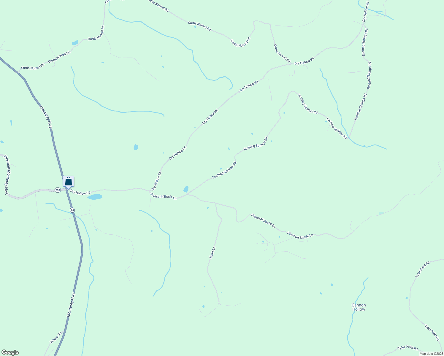 map of restaurants, bars, coffee shops, grocery stores, and more near 134 Rushing Springs Road in Monterey